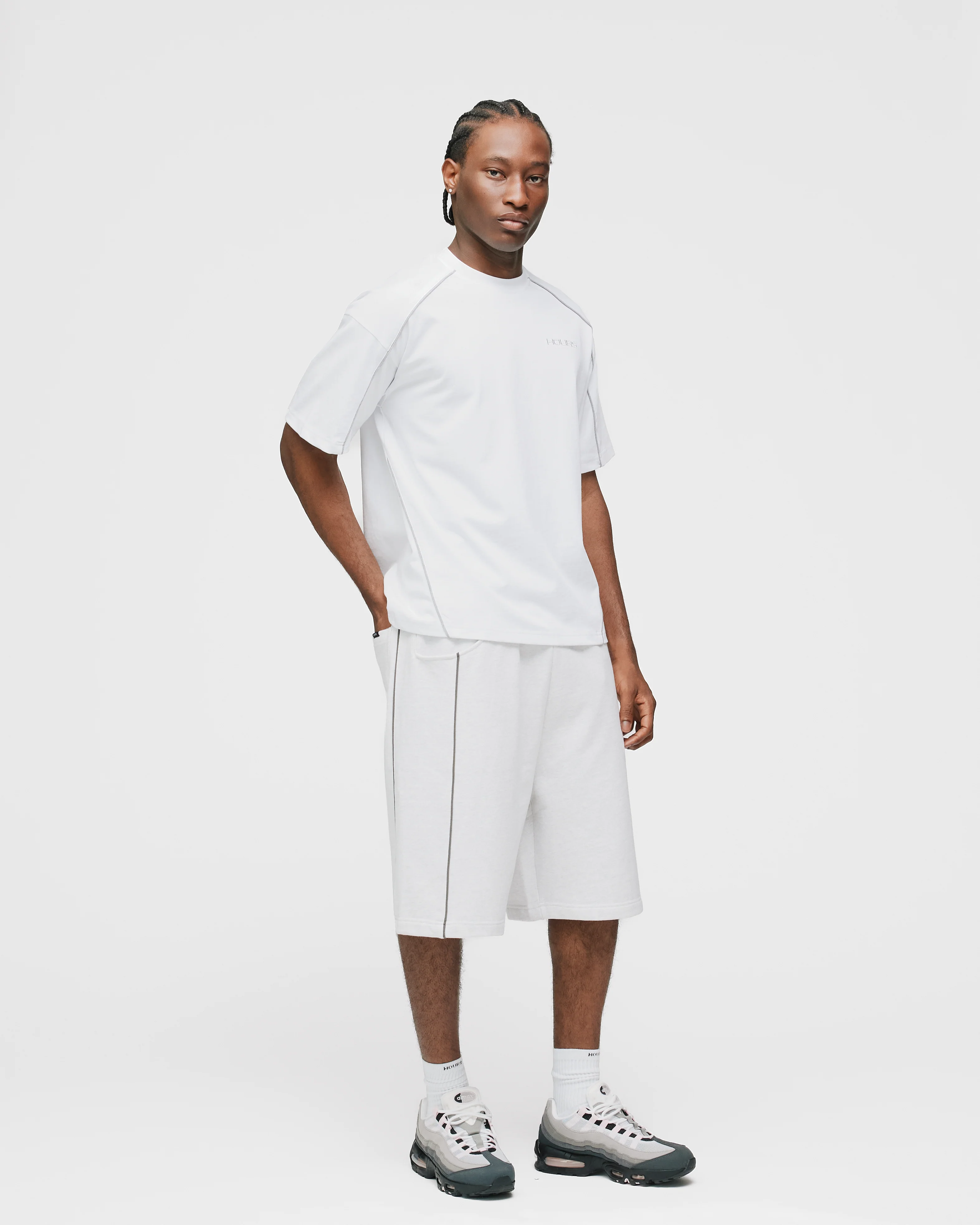 Arc Baggy Sweatshorts - Ash - Image 5