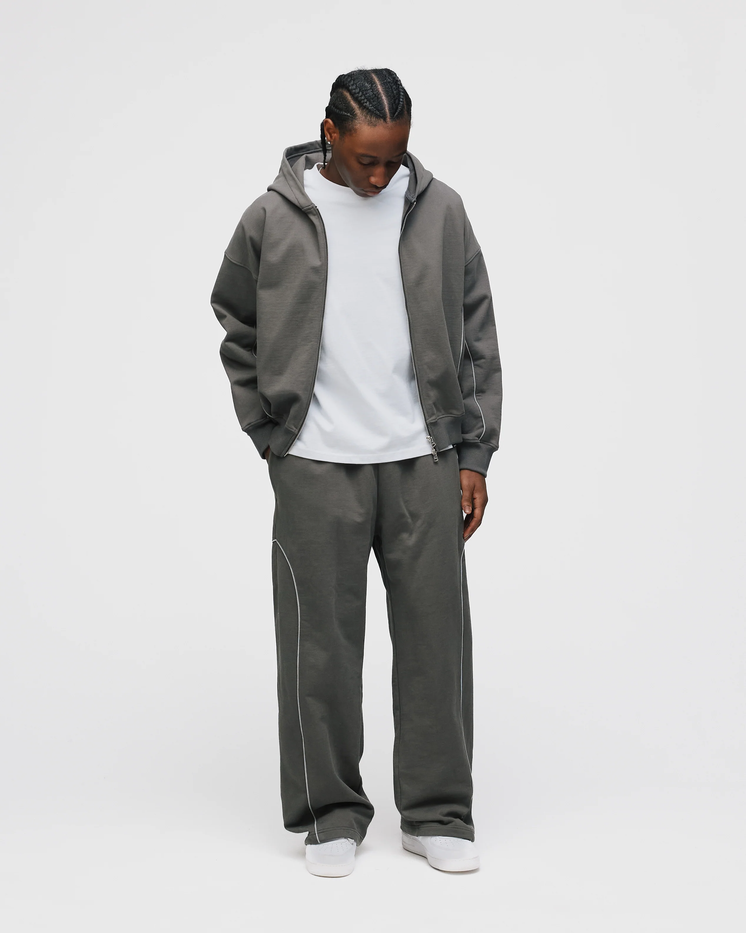 Arc Zip Hoodie - Charcoal - Image 4
