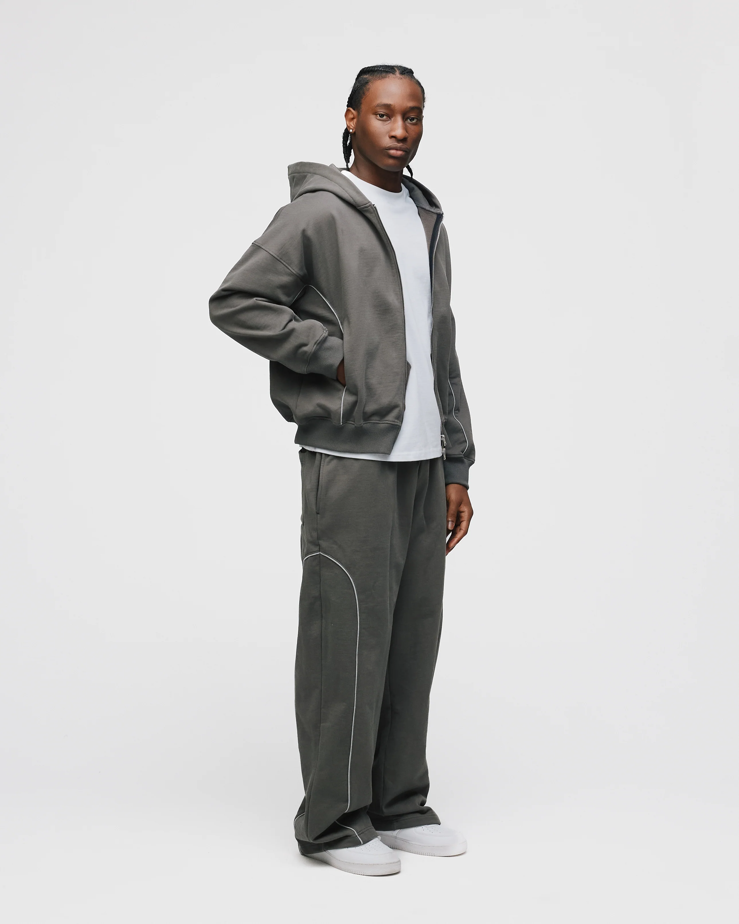 Arc Zip Hoodie - Charcoal - Image 5