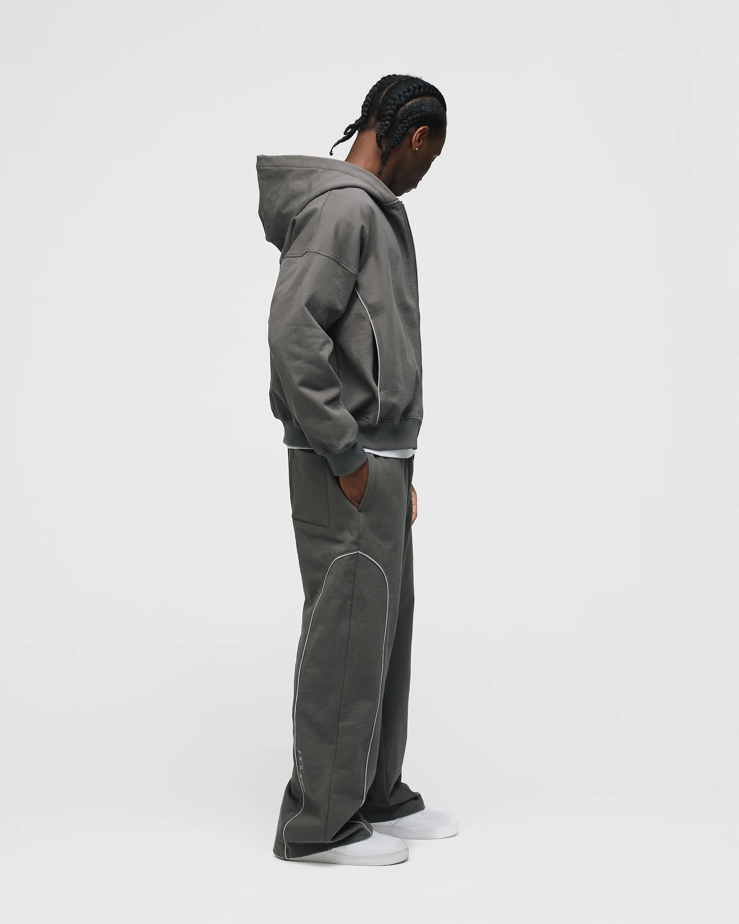 Arc Zip Hoodie - Charcoal - Image 6