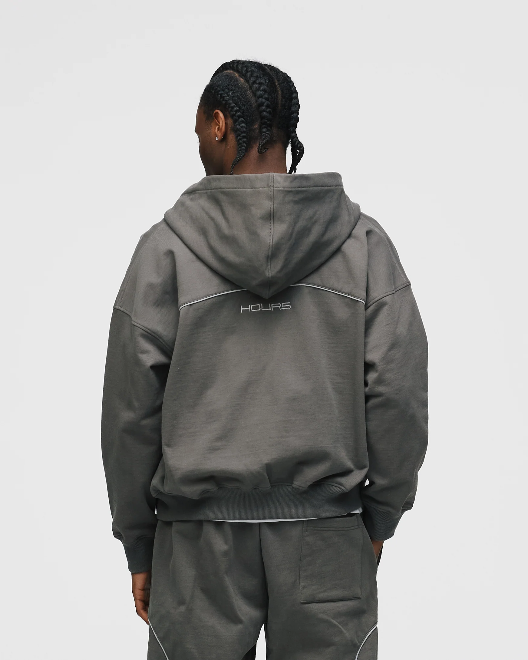 Arc Zip Hoodie - Charcoal - Image 8