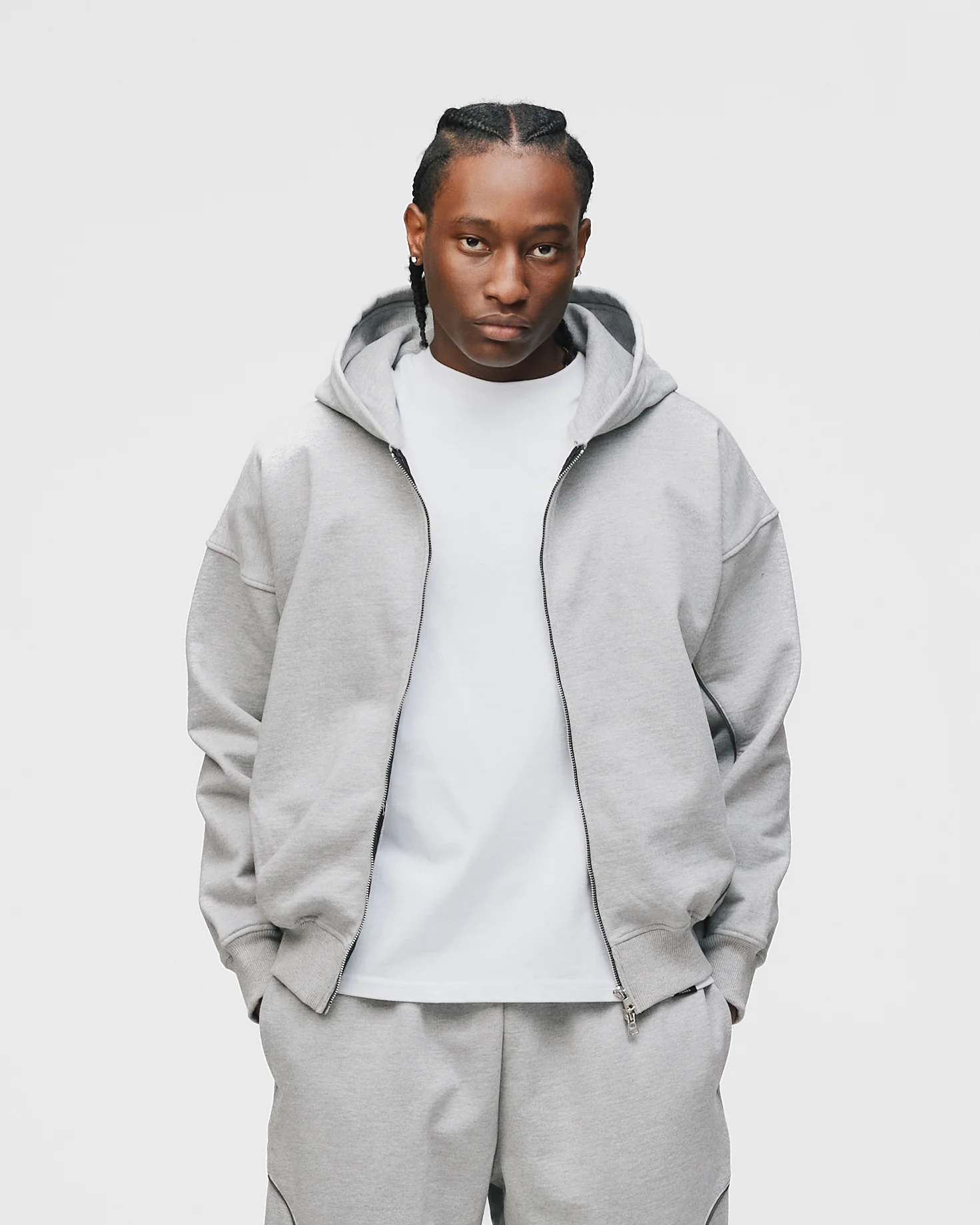 Arc Zip Hoodie - Grey - Image 3