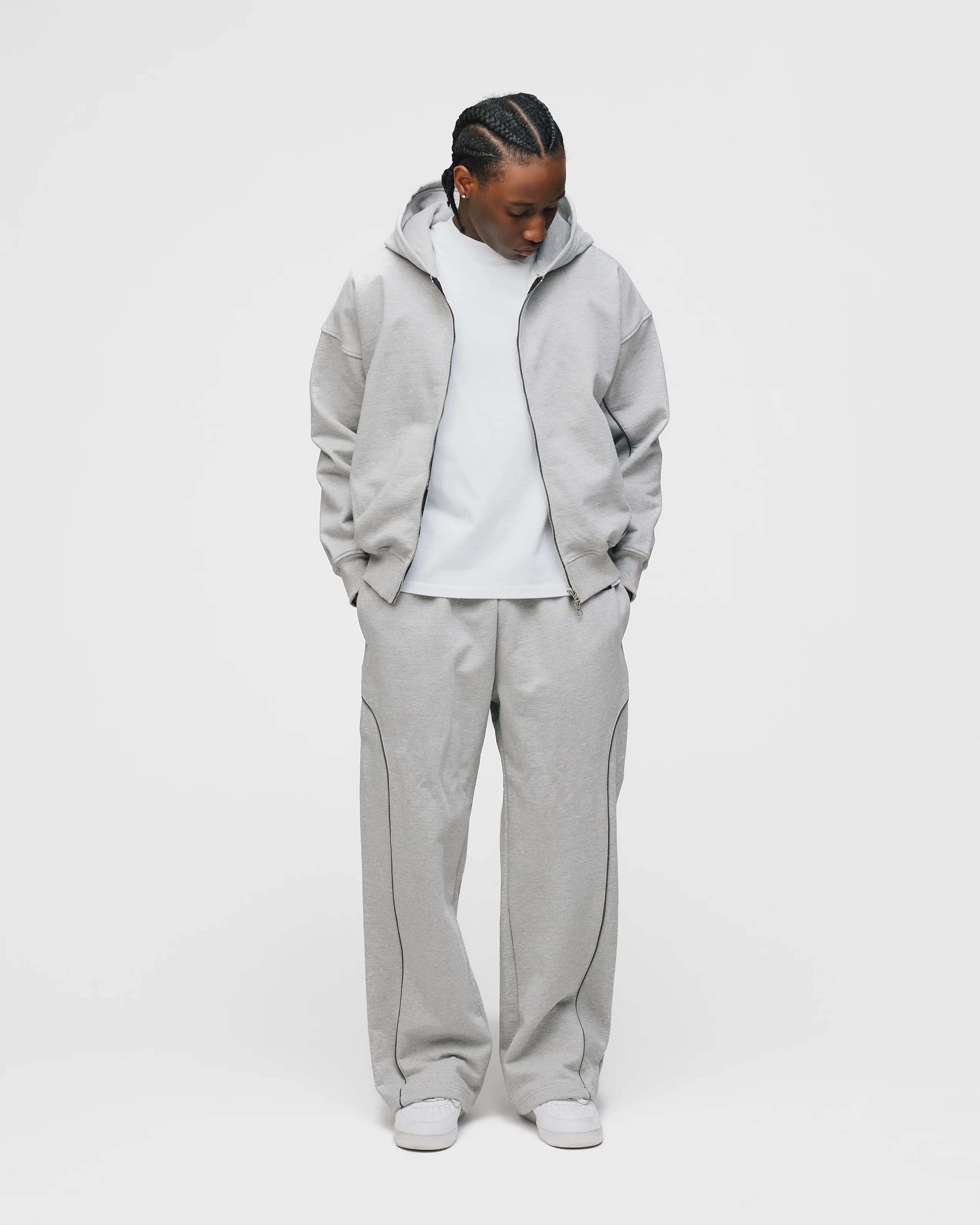 Arc Zip Hoodie - Grey - Image 4