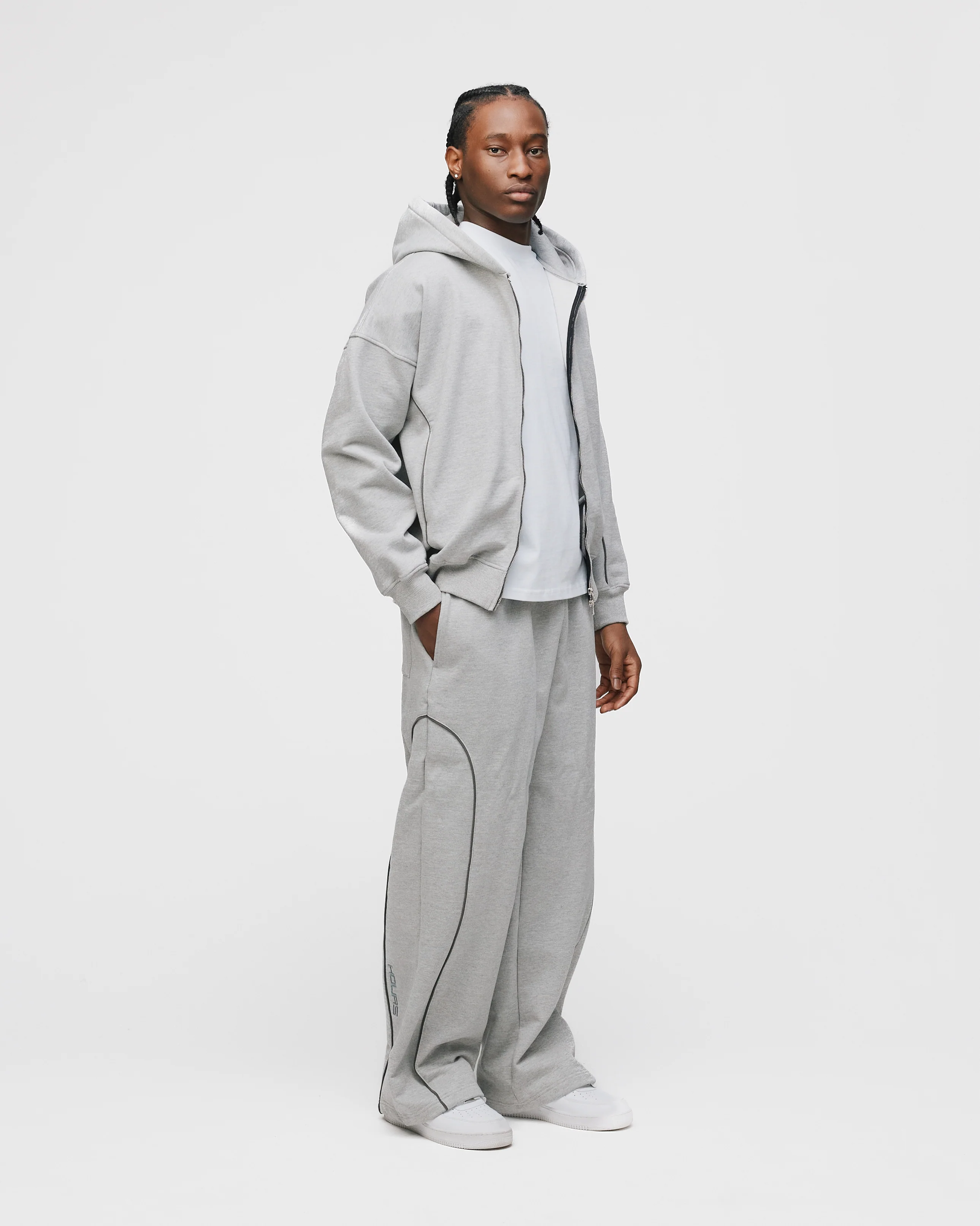 Arc Zip Hoodie - Grey - Image 5