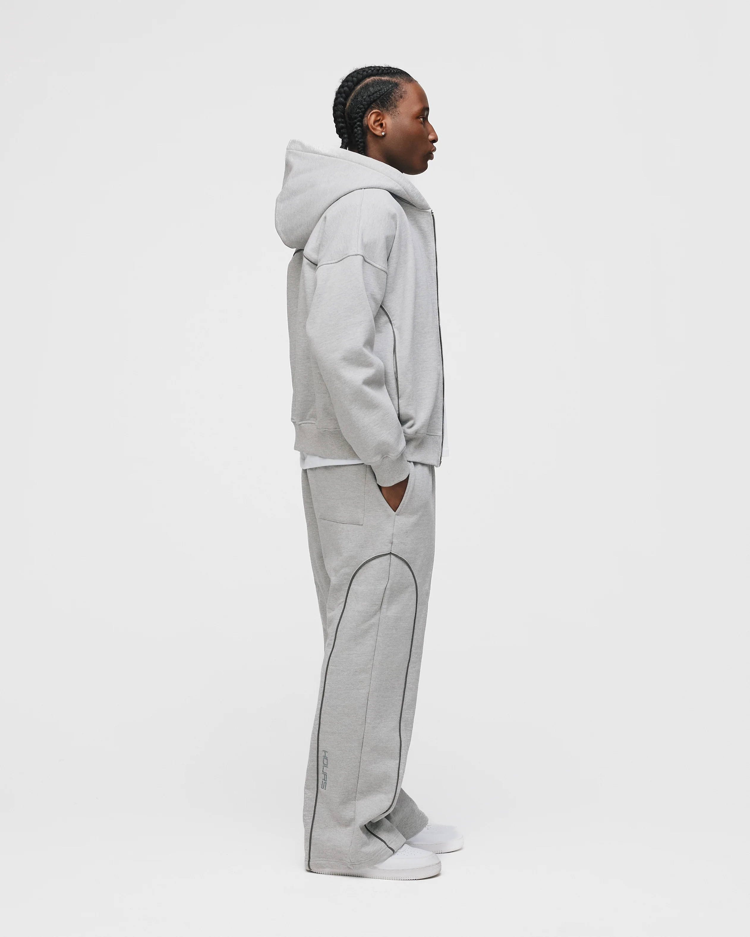 Arc Zip Hoodie - Grey - Image 6