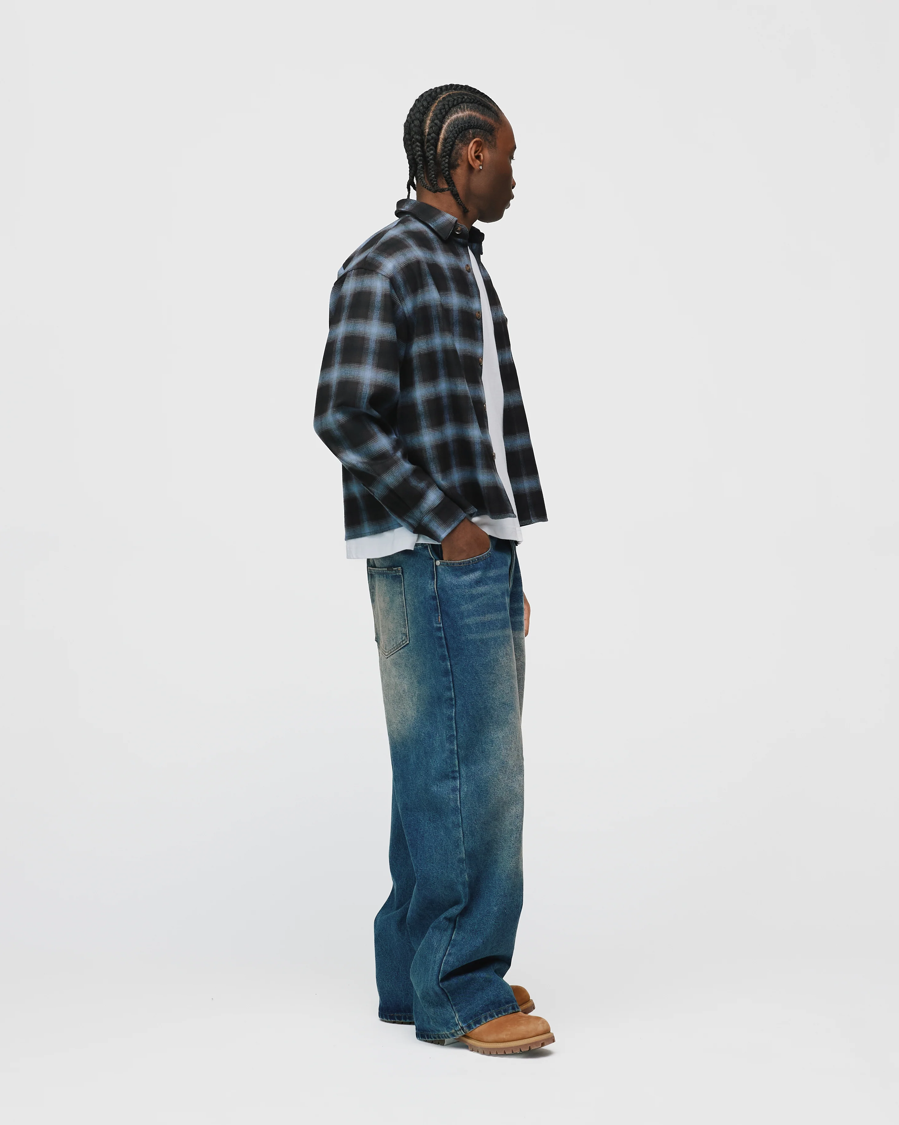 Baggy Denim Pants - Mid Blue - Image 5