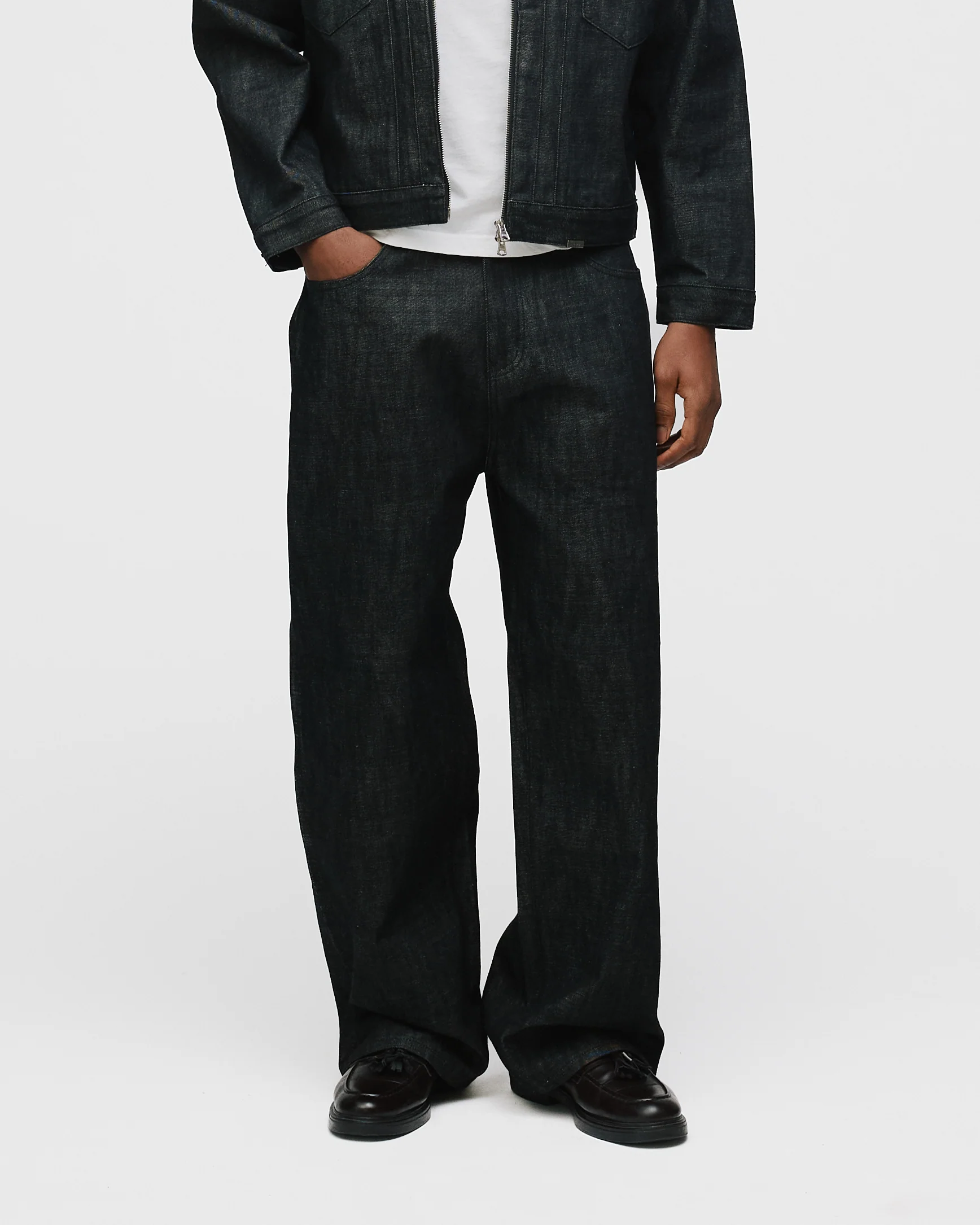 Baggy Raw Denim - Black - Image 3