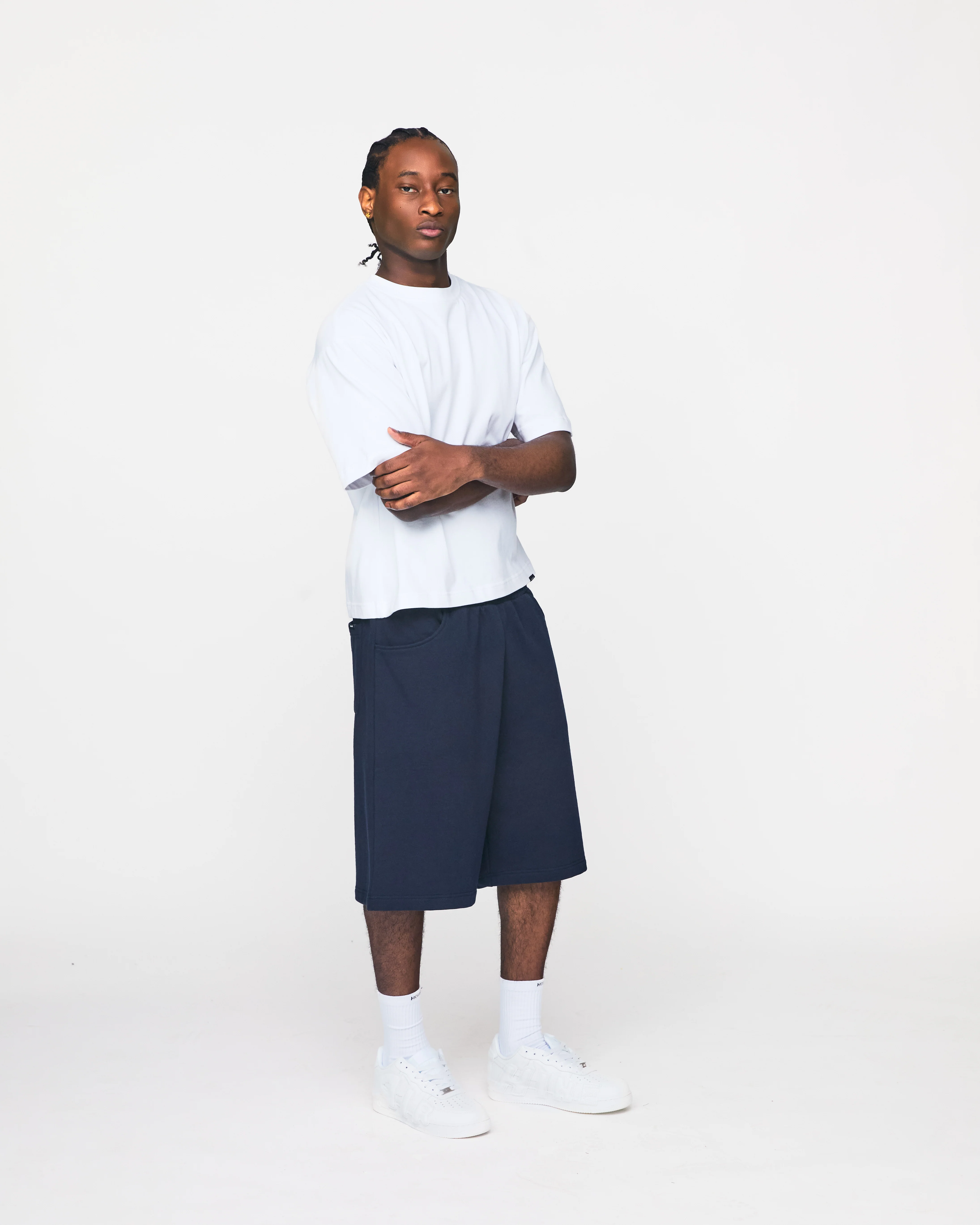 Baggy Sweatshorts - Navy - Image 4