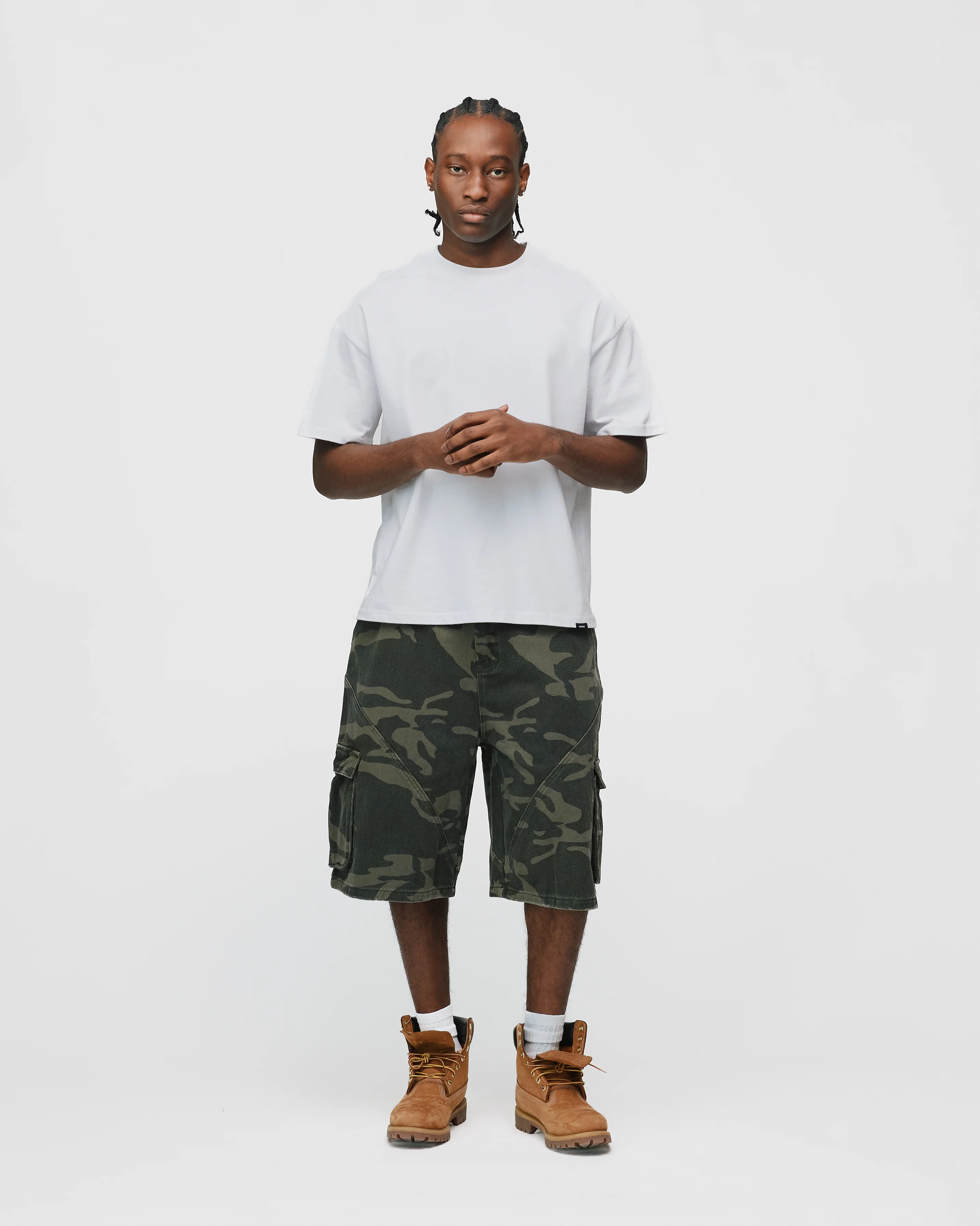Baggy Cargo Shorts - Camo - Image 4