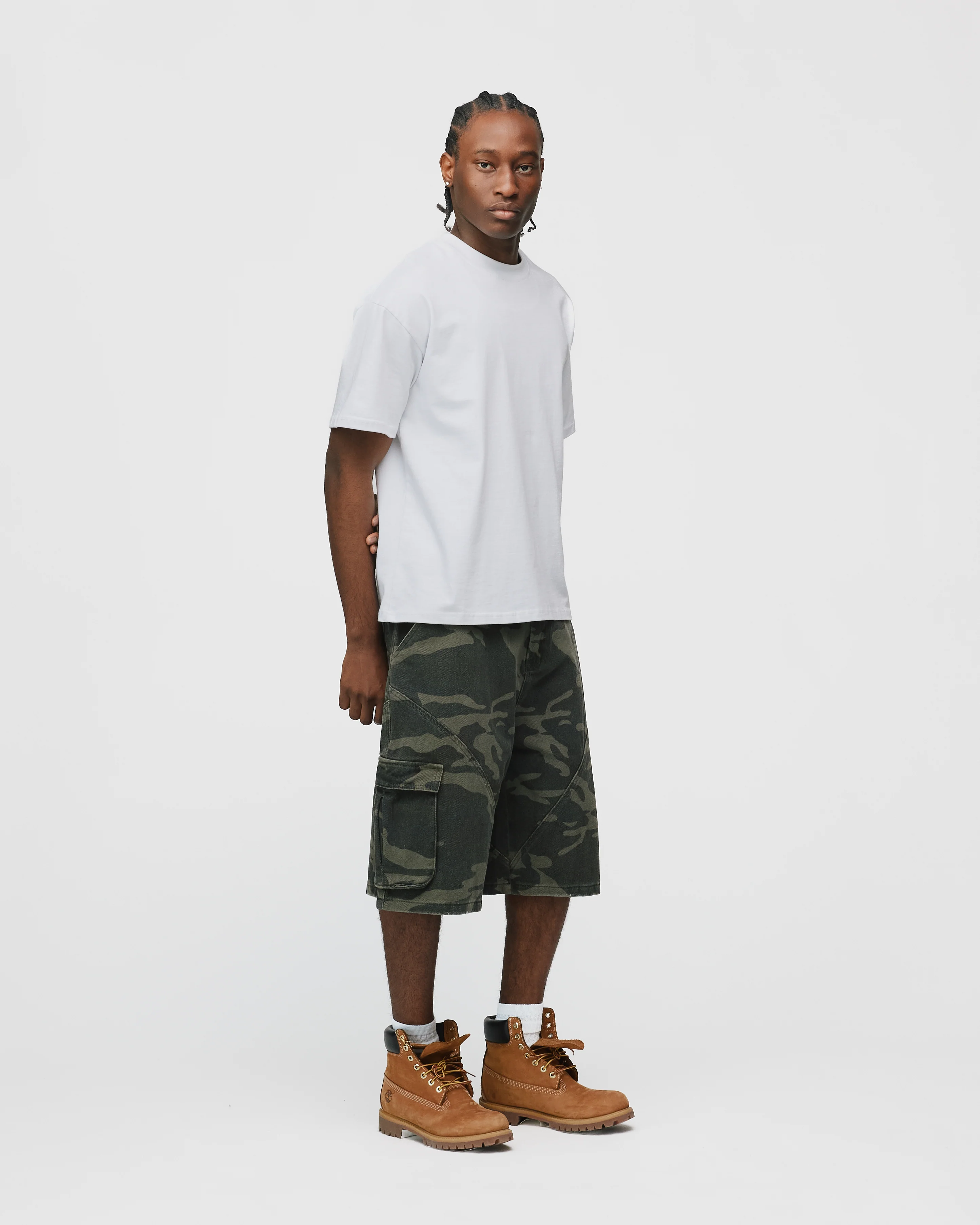 Baggy Cargo Shorts - Camo - Image 5