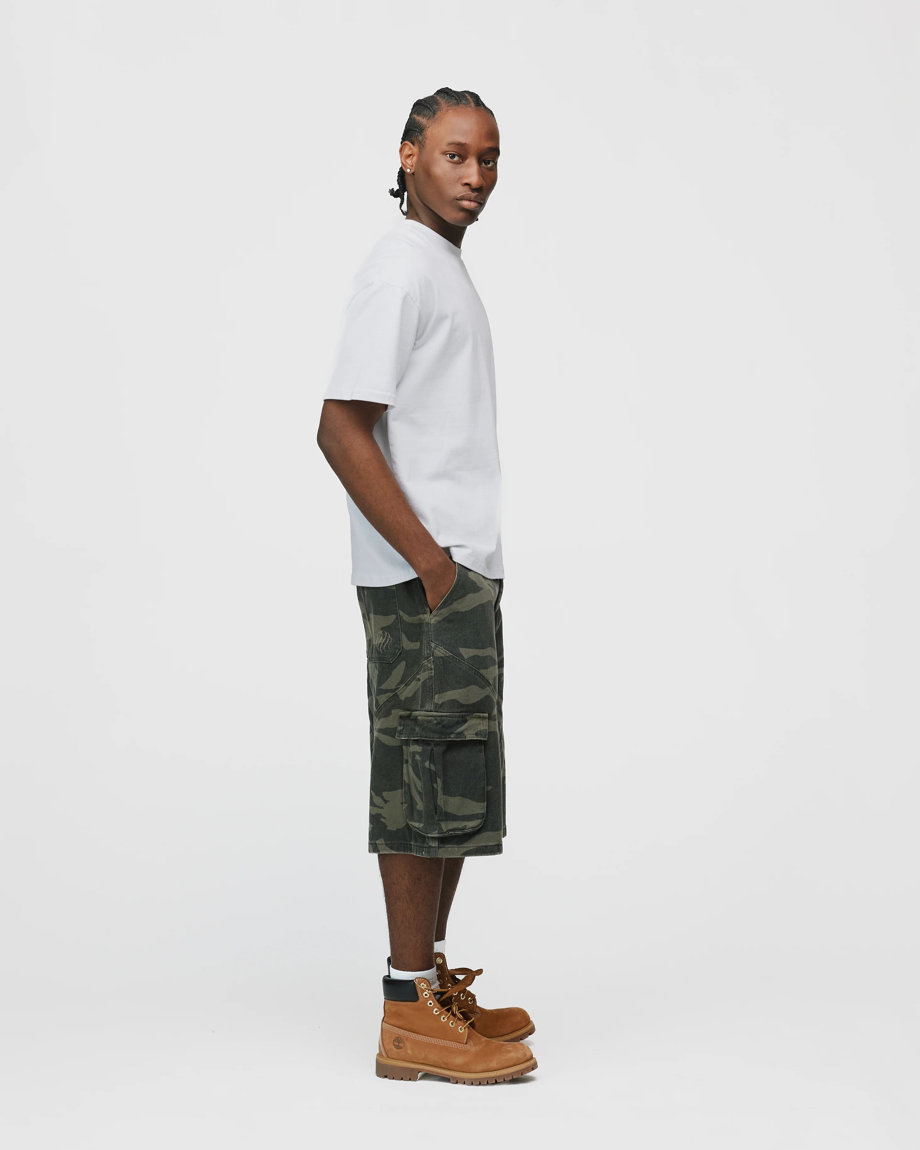 Baggy Cargo Shorts - Camo - Image 6
