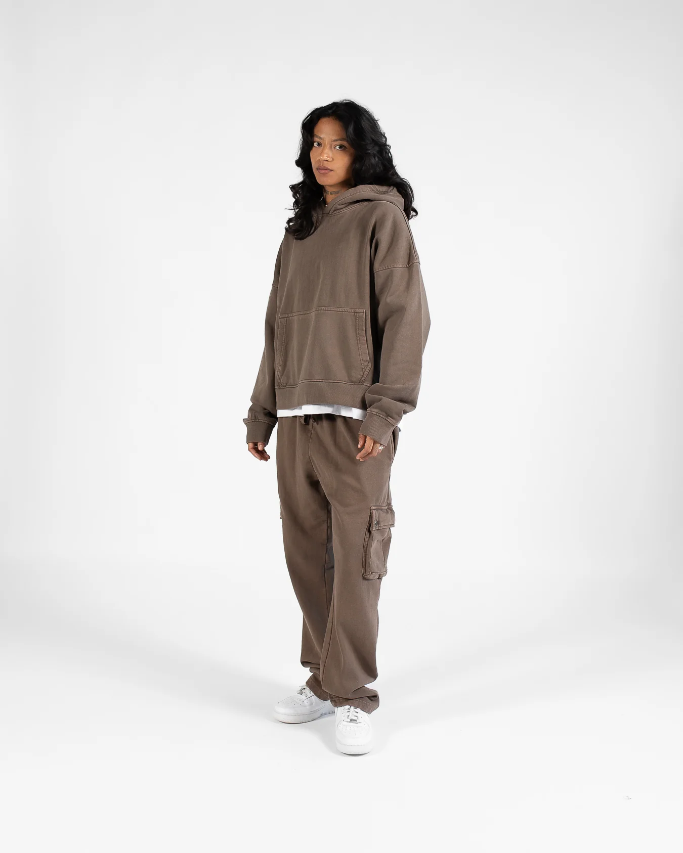 Baggy Cargo Sweatpants - Vintage Brown - Image 4