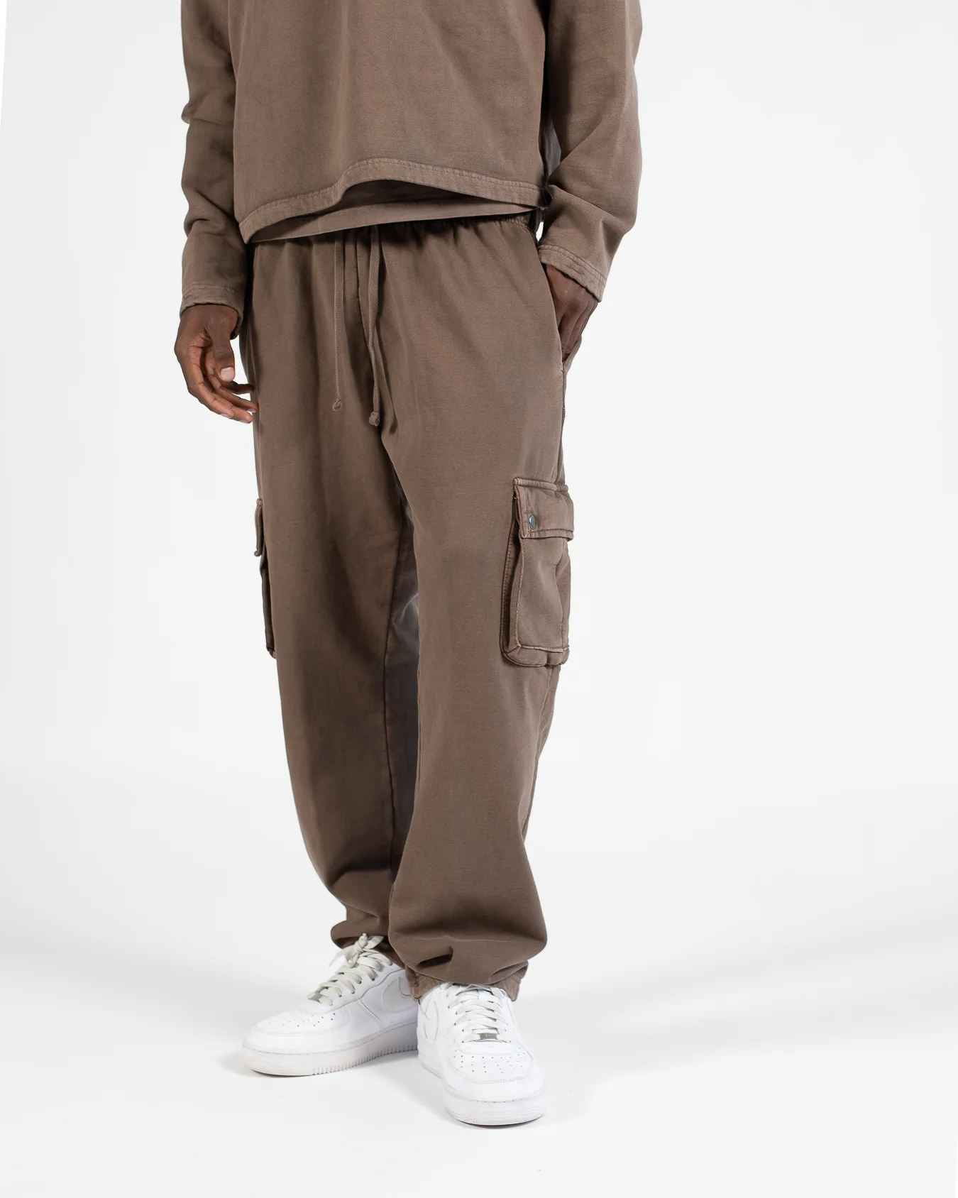 Baggy Cargo Sweatpants - Vintage Brown - Image 5