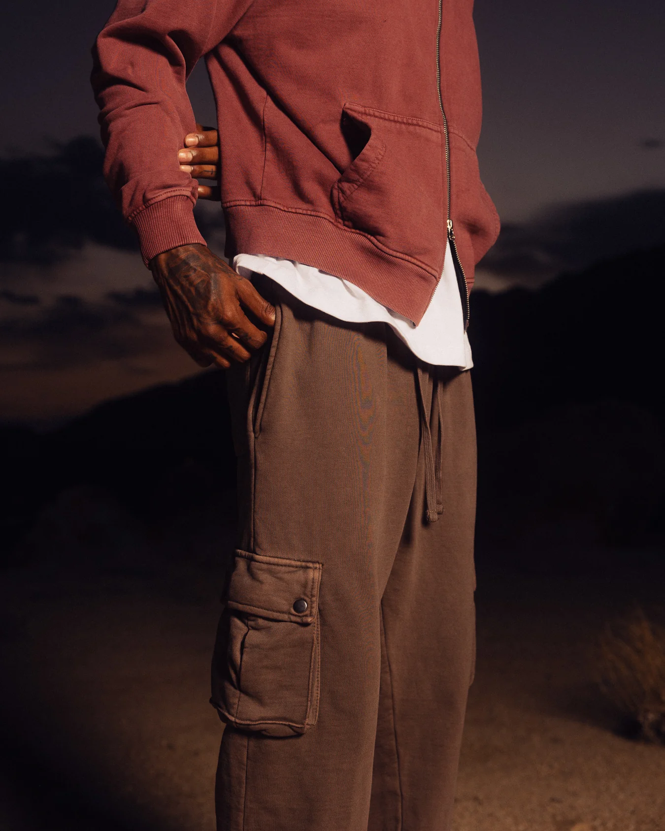 Baggy Cargo Sweatpants - Vintage Brown - Image 6