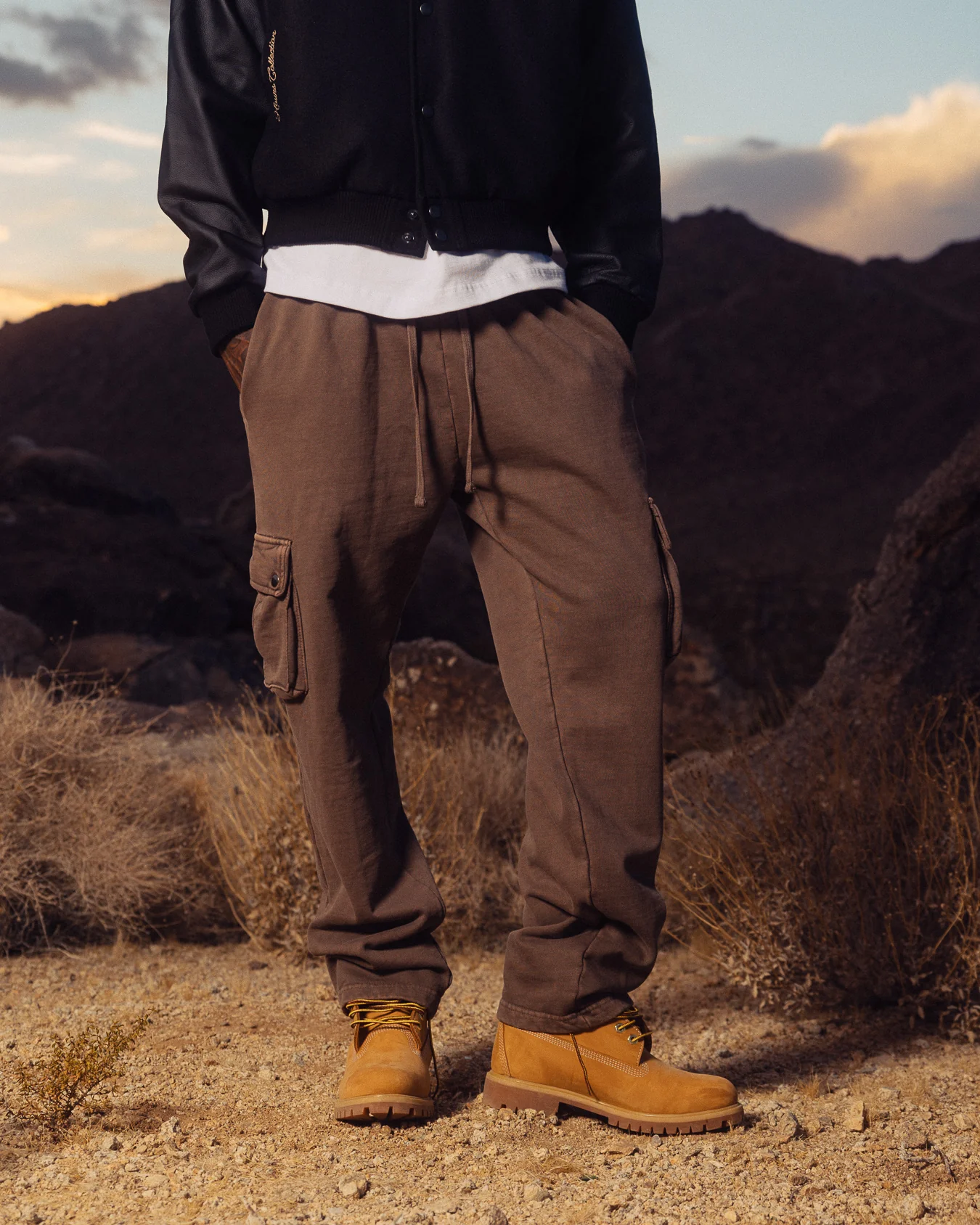 Baggy Cargo Sweatpants - Vintage Brown - Image 7