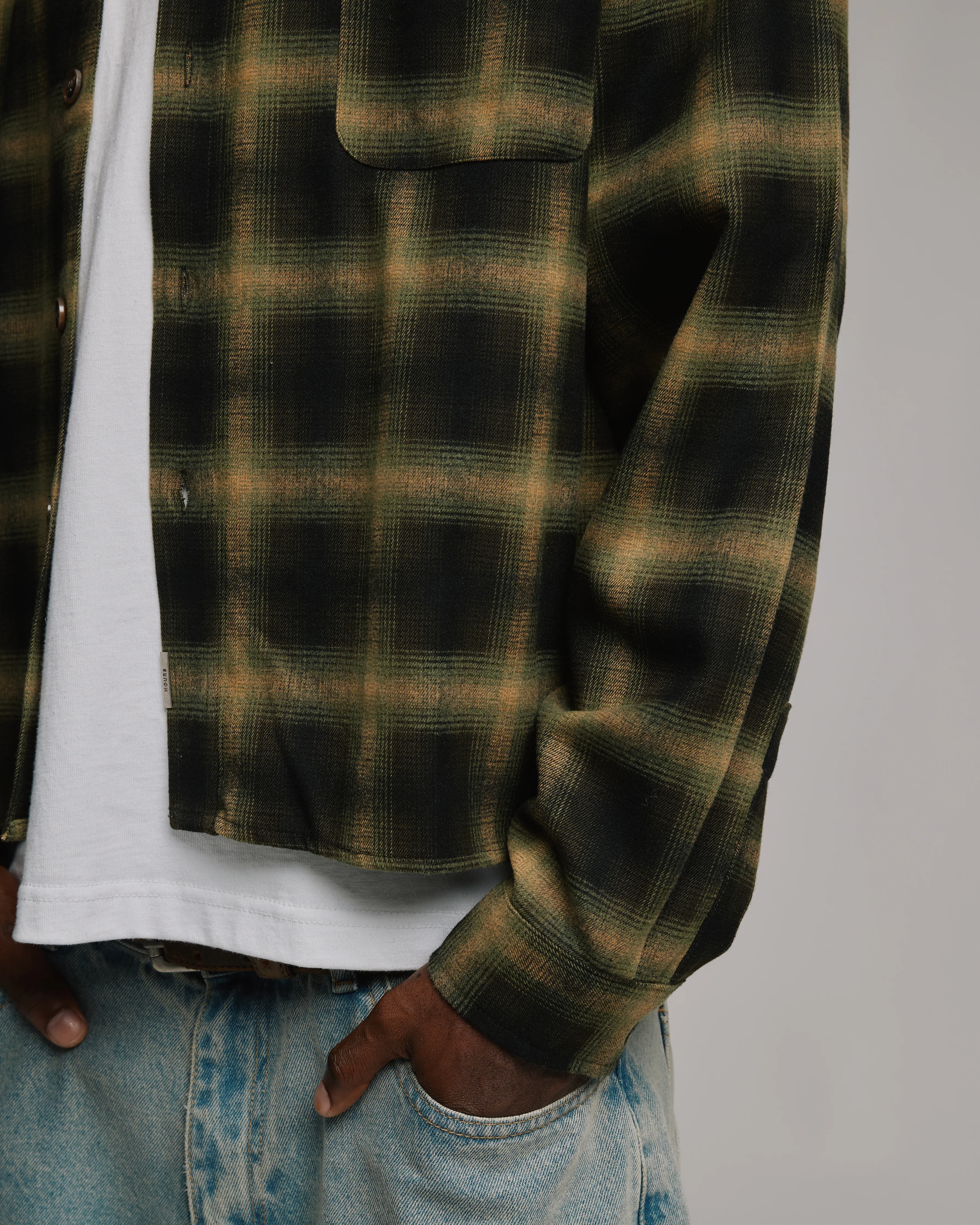 Cropped Flannel - Green - Image 9