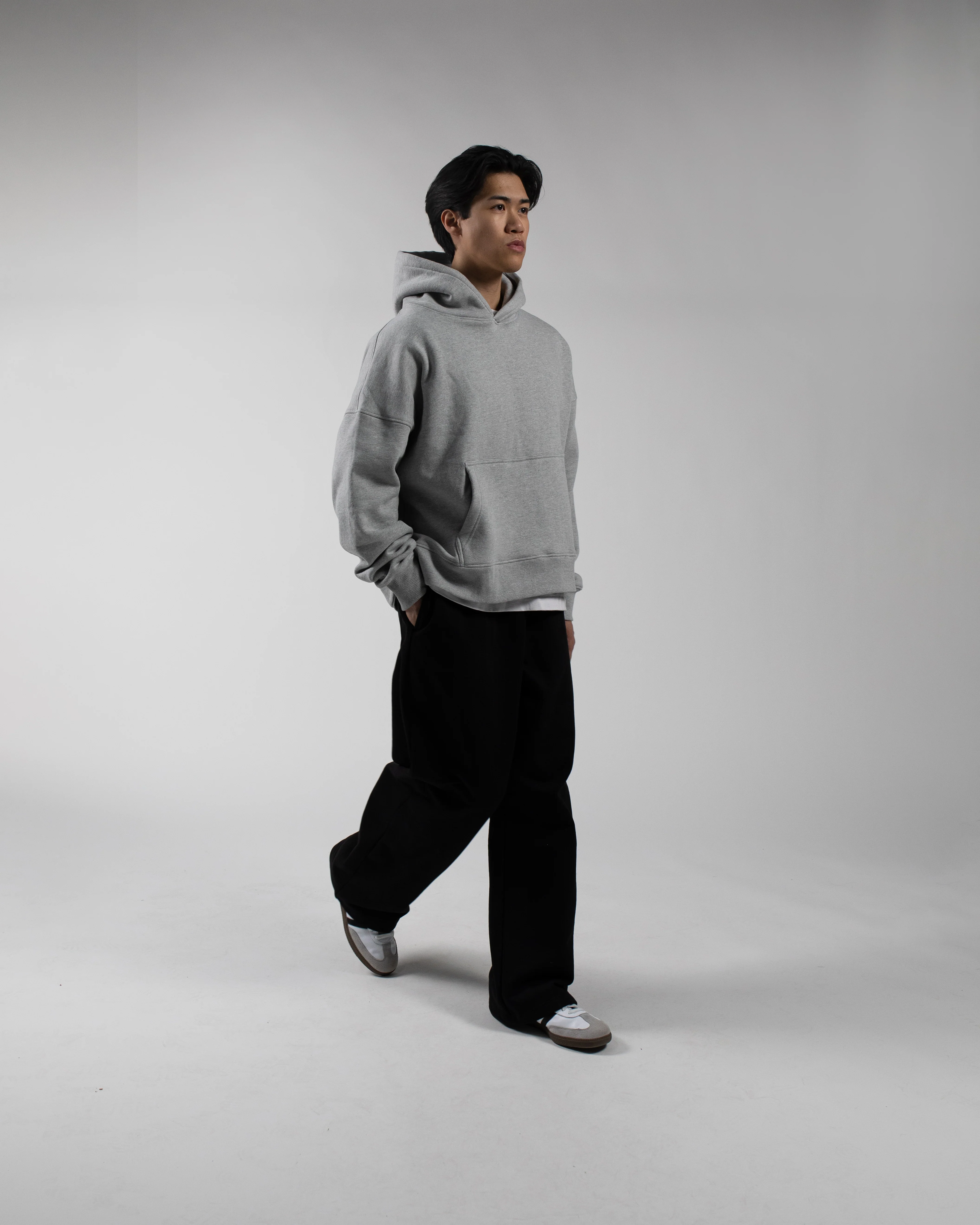 Cropped Hoodie - Grey - Image 2