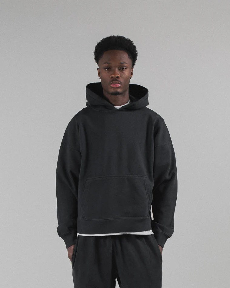Cropped Hoodie - Vintage Black - Image 3