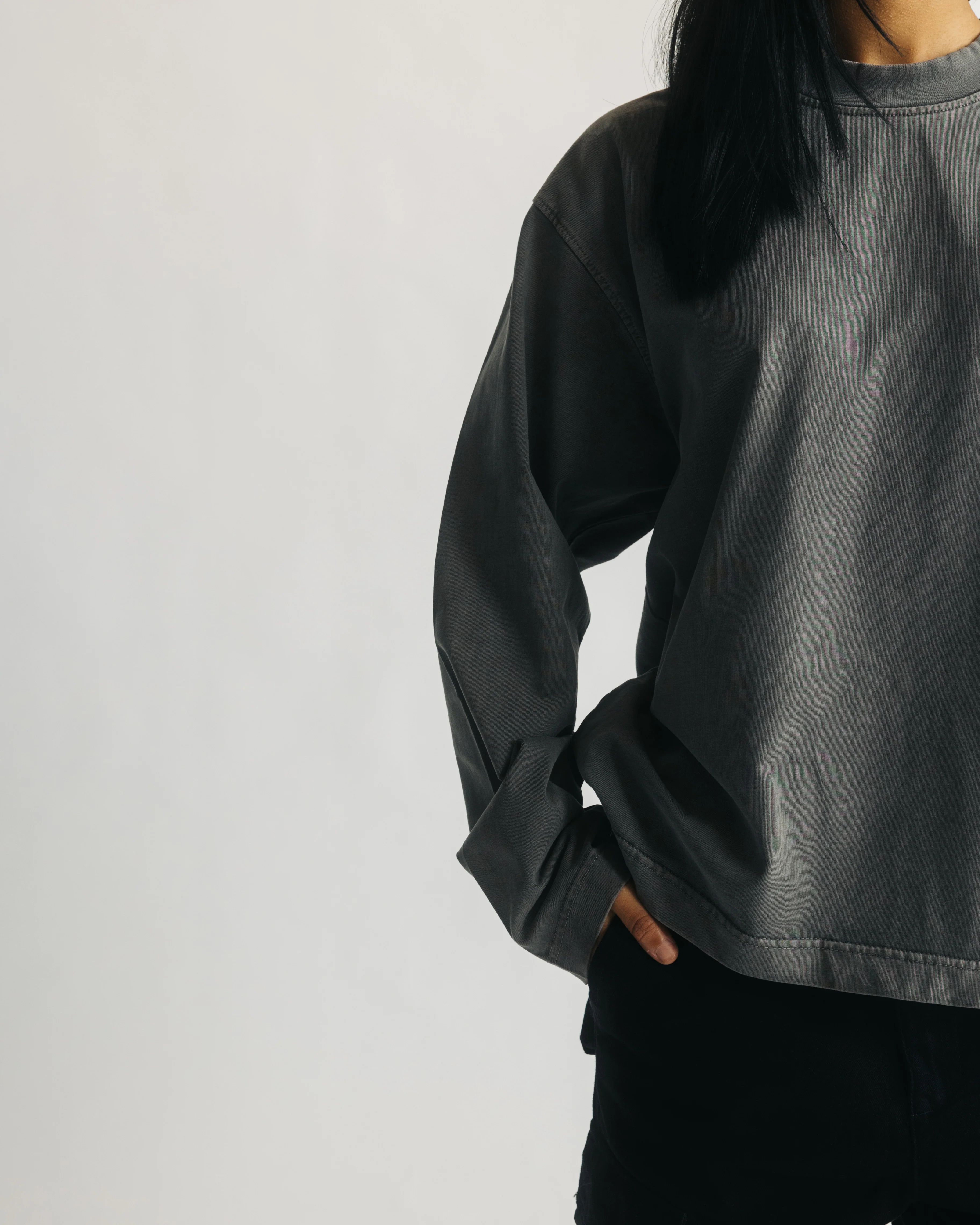 Cropped Long Sleeve - Vintage Grey - Image 5