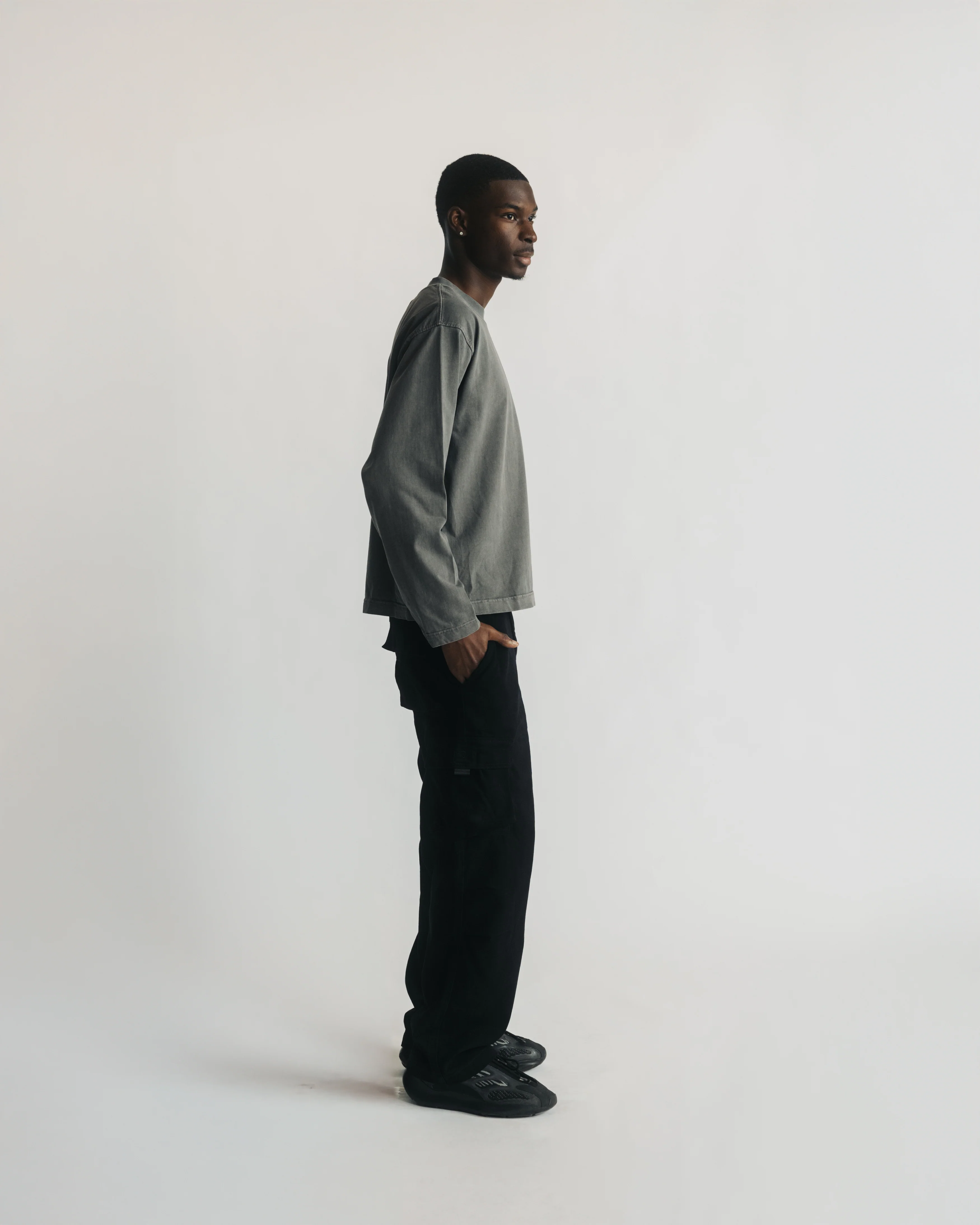 Cropped Long Sleeve - Vintage Grey - Image 6