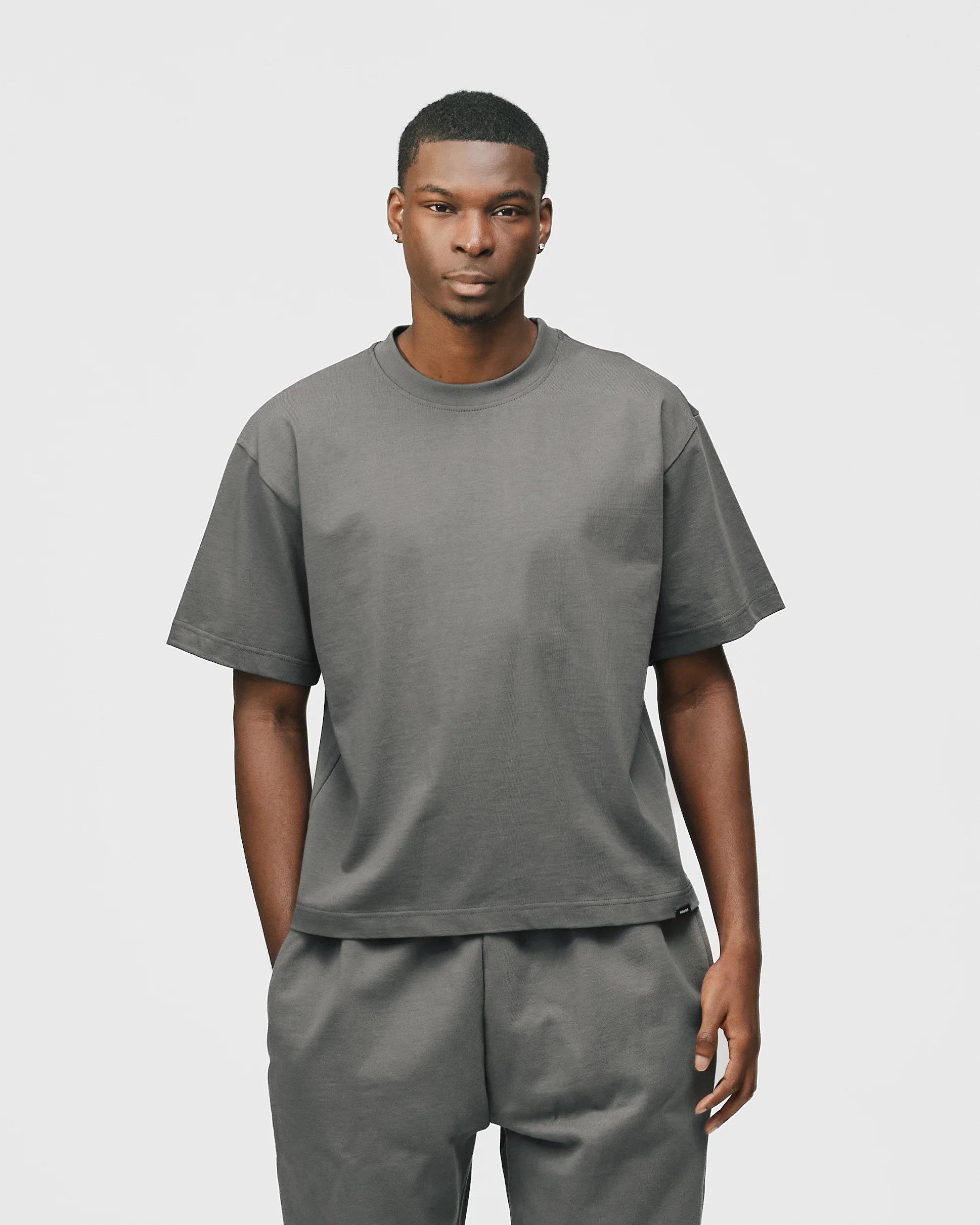 Cropped T-Shirt - Charcoal - Image 3