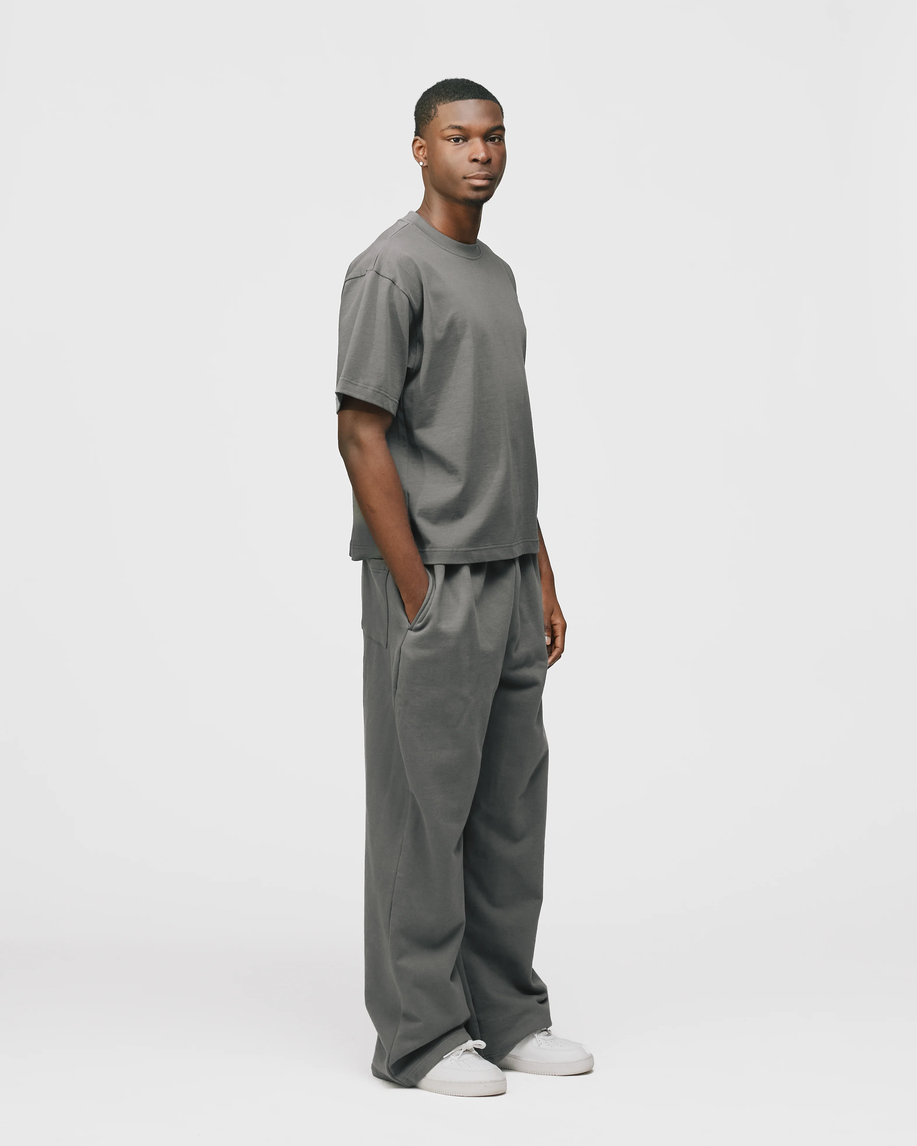 Cropped T-Shirt - Charcoal - Image 4