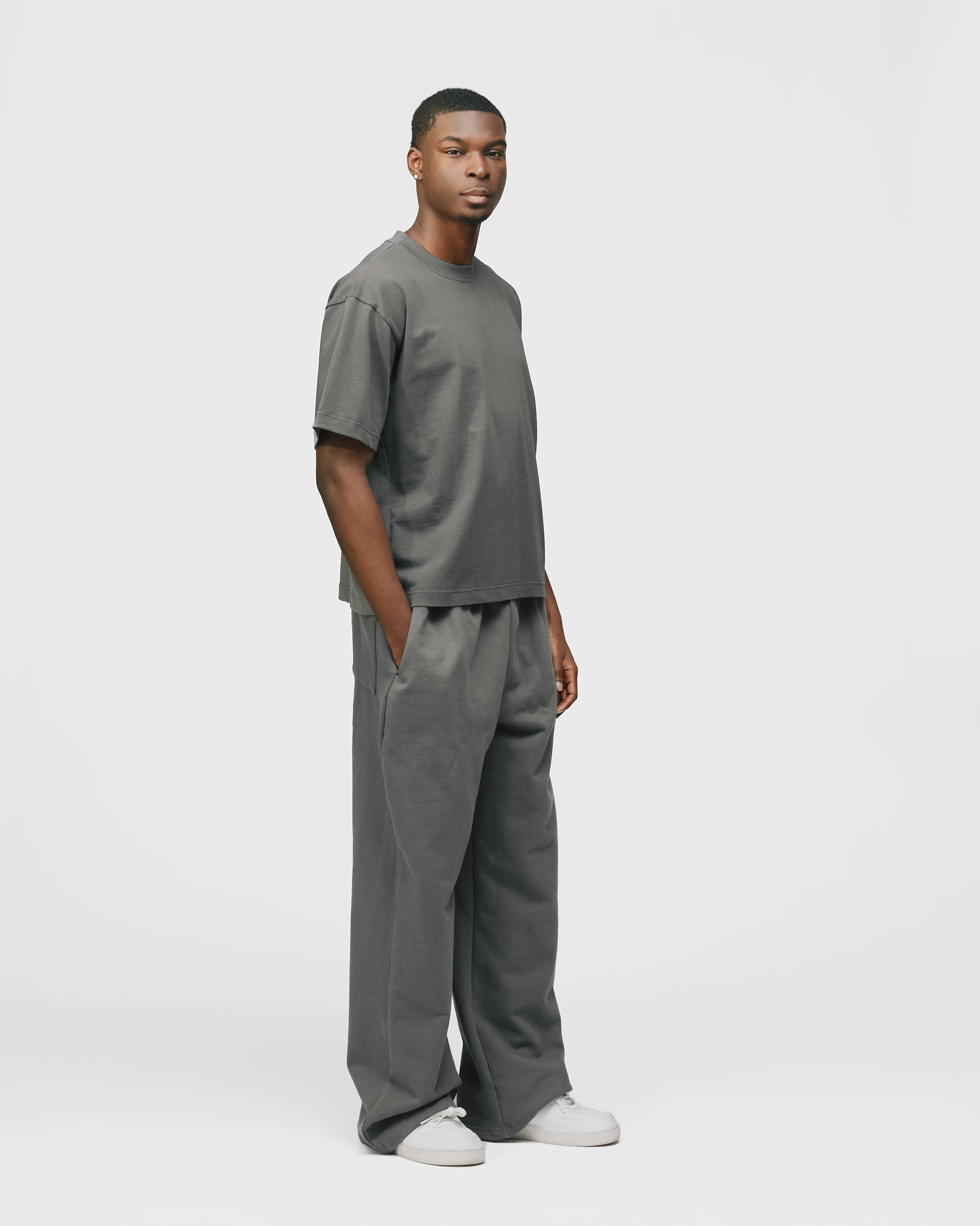Cropped T-Shirt - Charcoal - Image 5