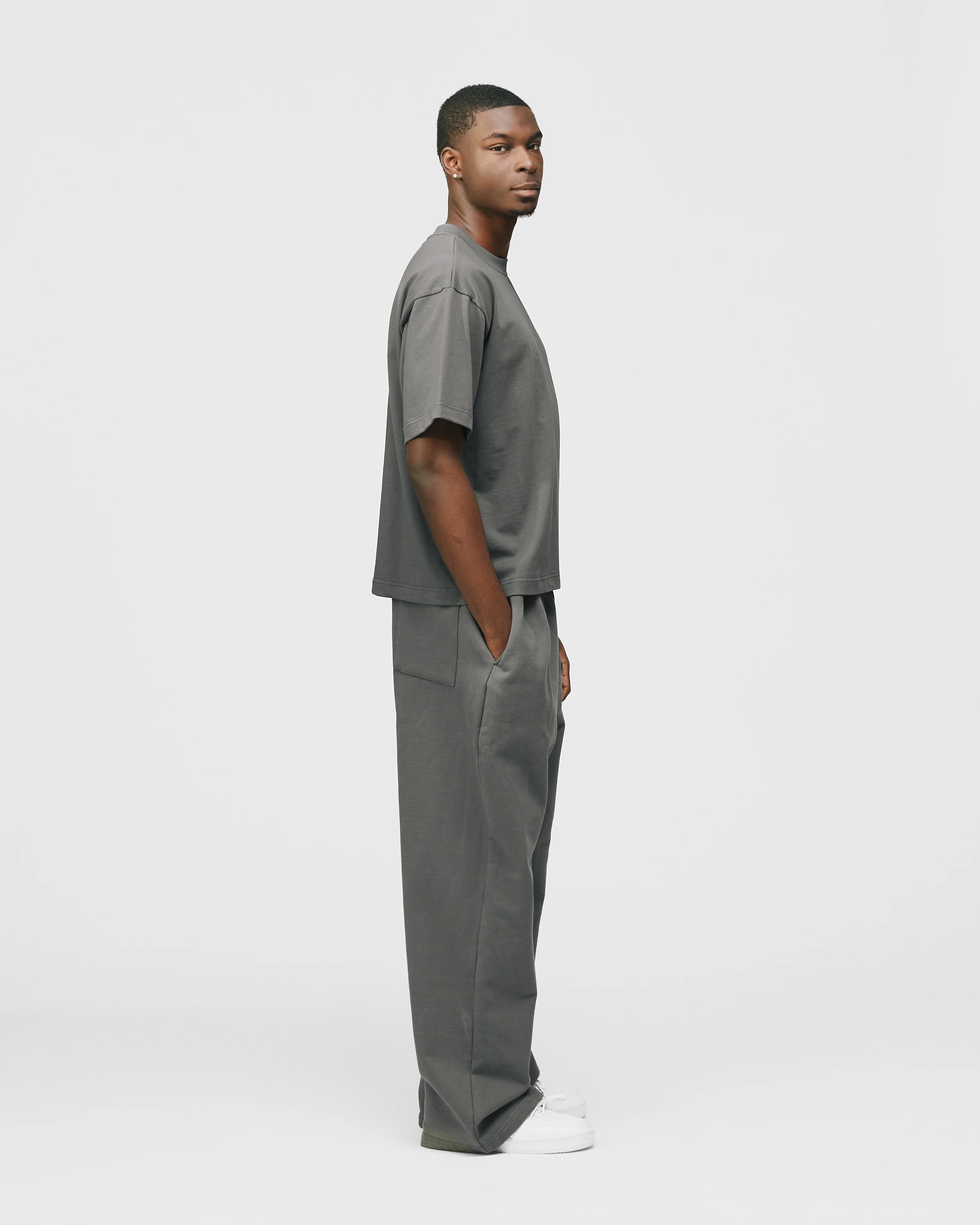 Cropped T-Shirt - Charcoal - Image 6
