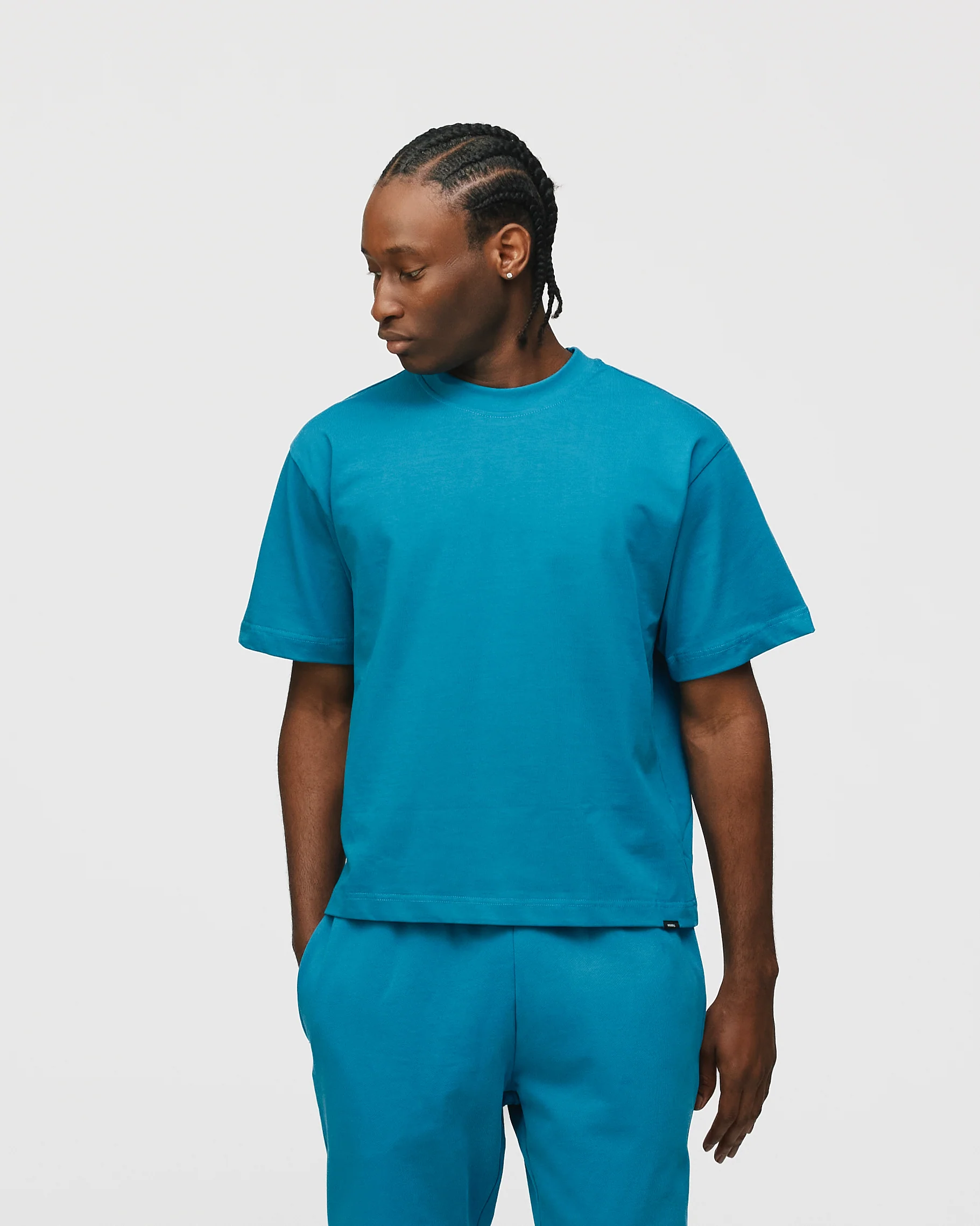 Cropped T-Shirt - Aqua - Image 3