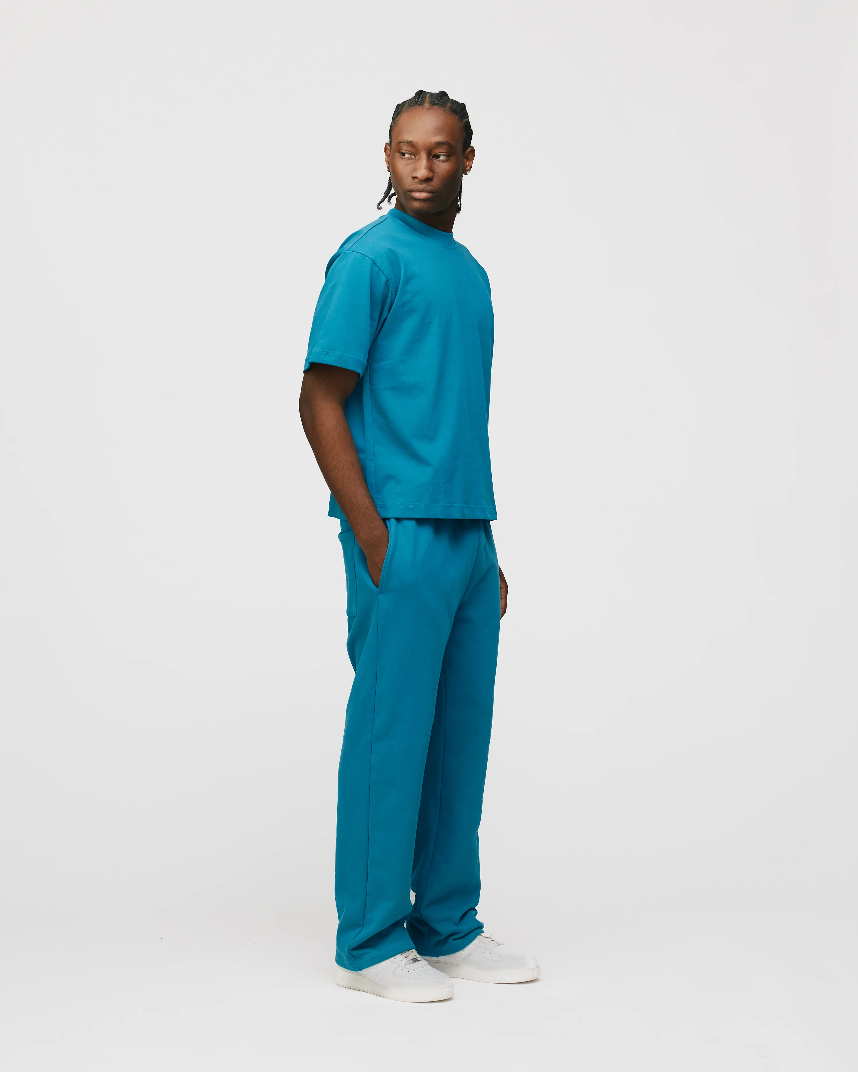 Cropped T-Shirt - Aqua - Image 5