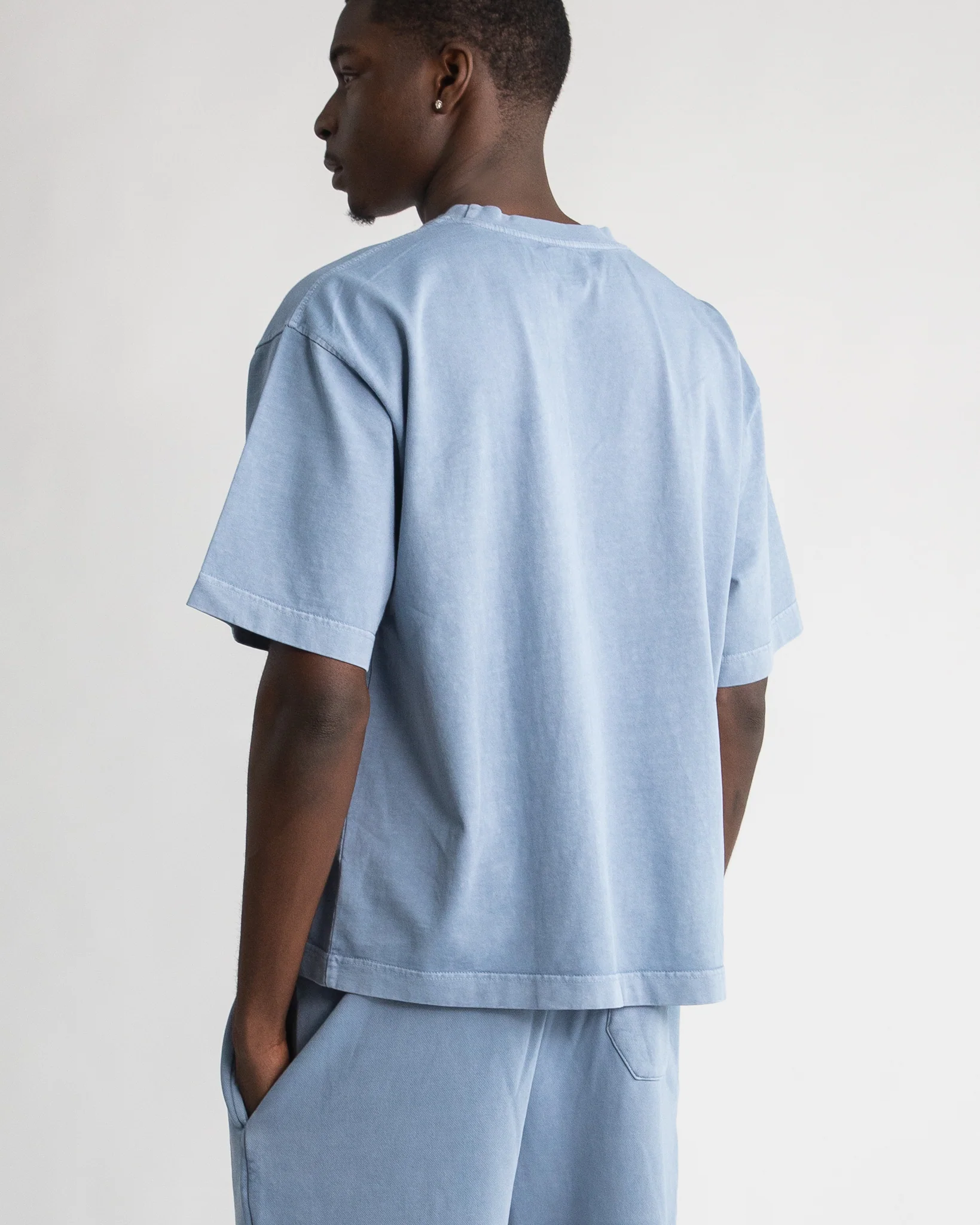 Cropped T-Shirt - Vintage Blue - Image 5