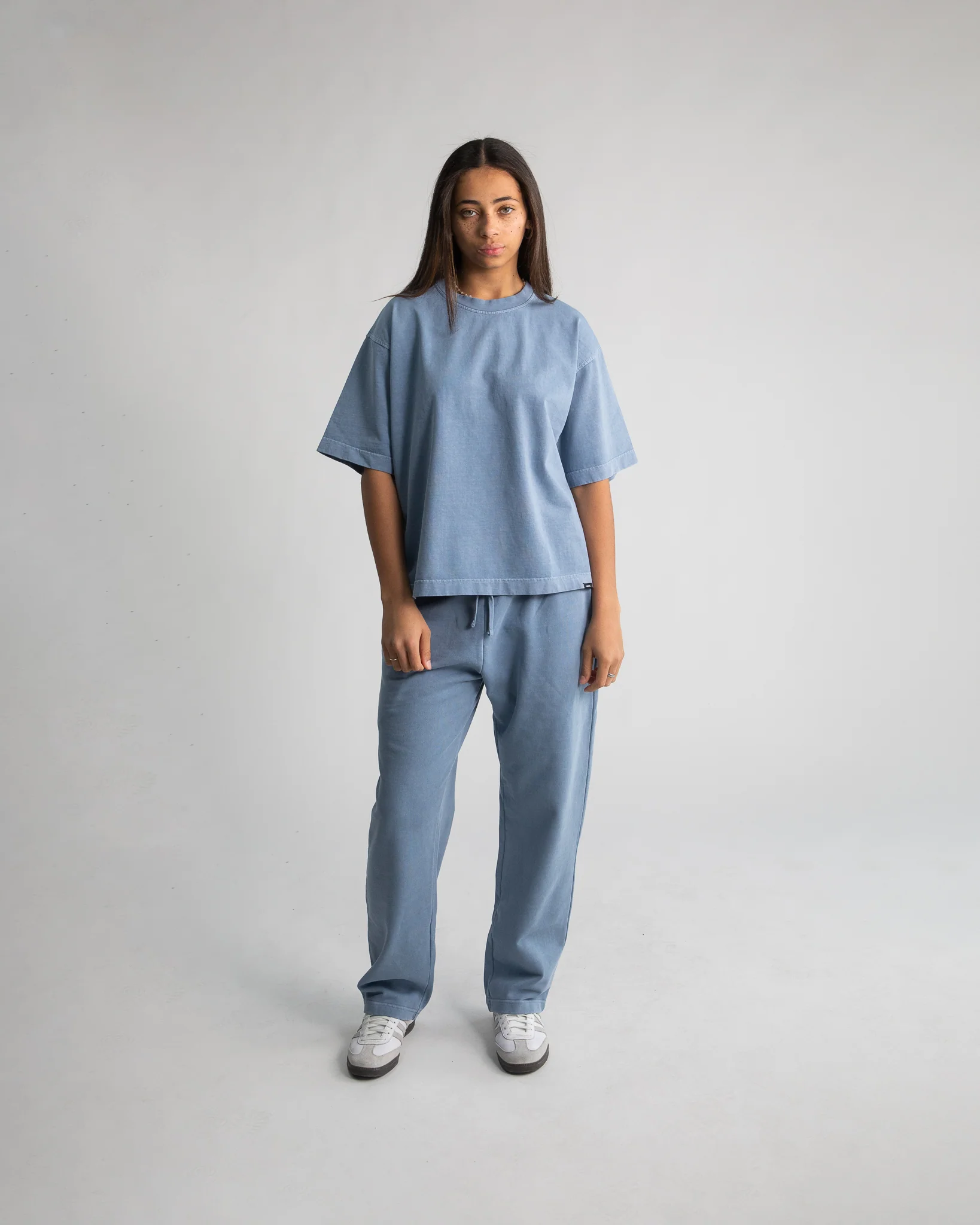 Cropped T-Shirt - Vintage Blue - Image 8