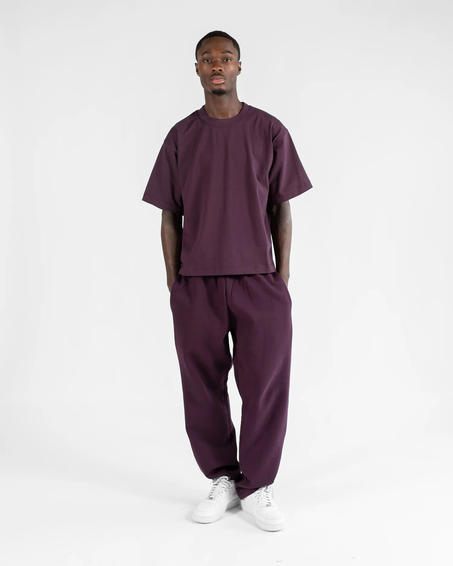 Cropped T-Shirt - Wine - Image 2