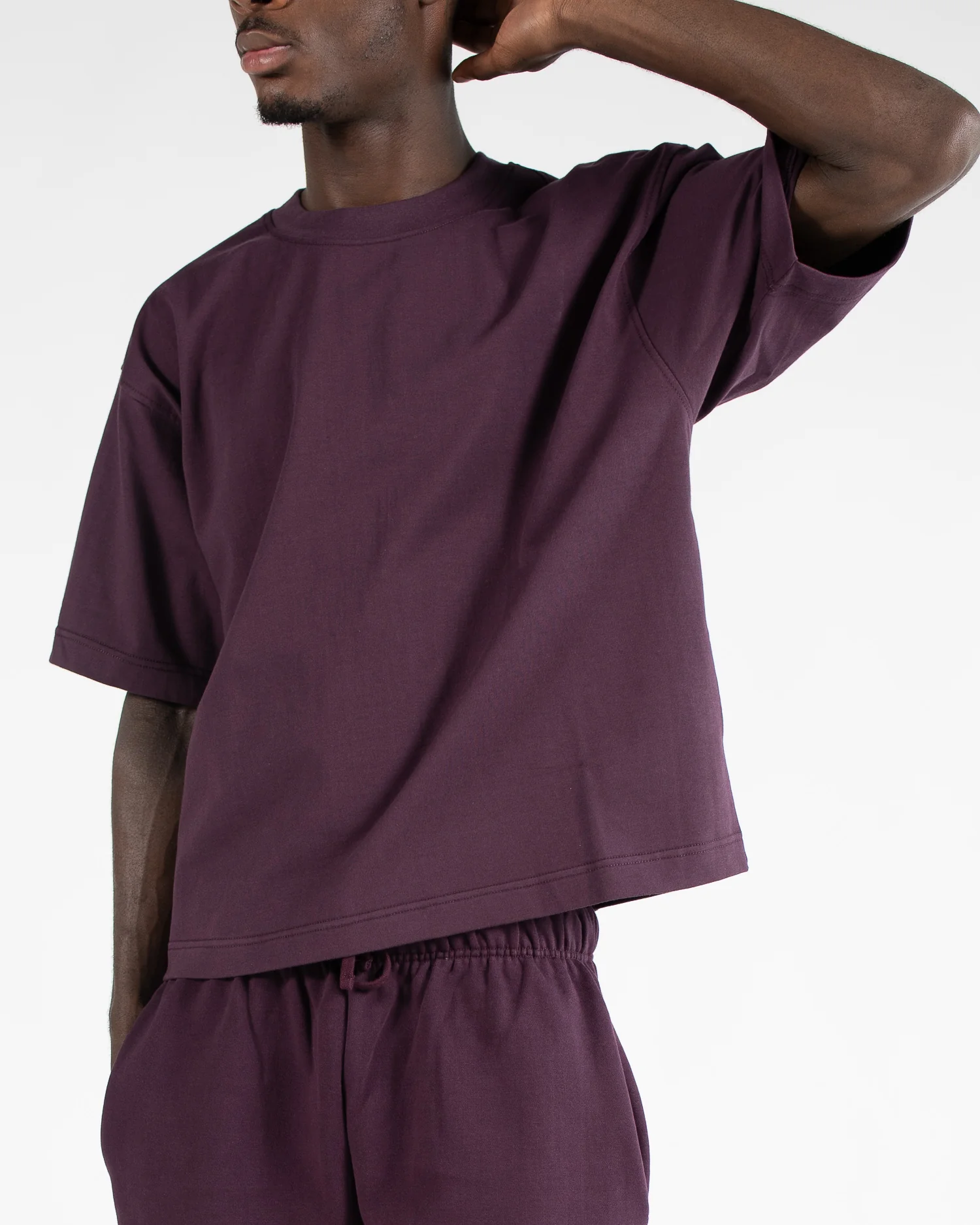Cropped T-Shirt - Wine - Image 3