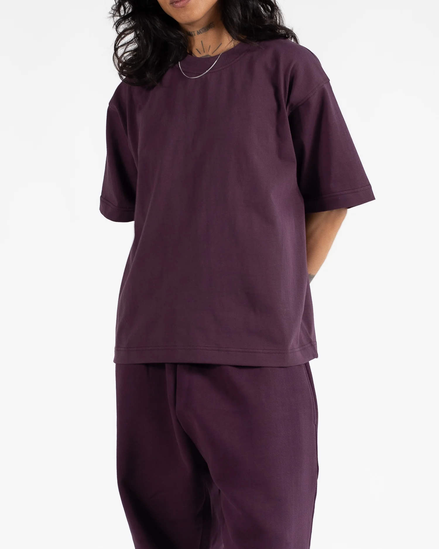 Cropped T-Shirt - Wine - Image 5