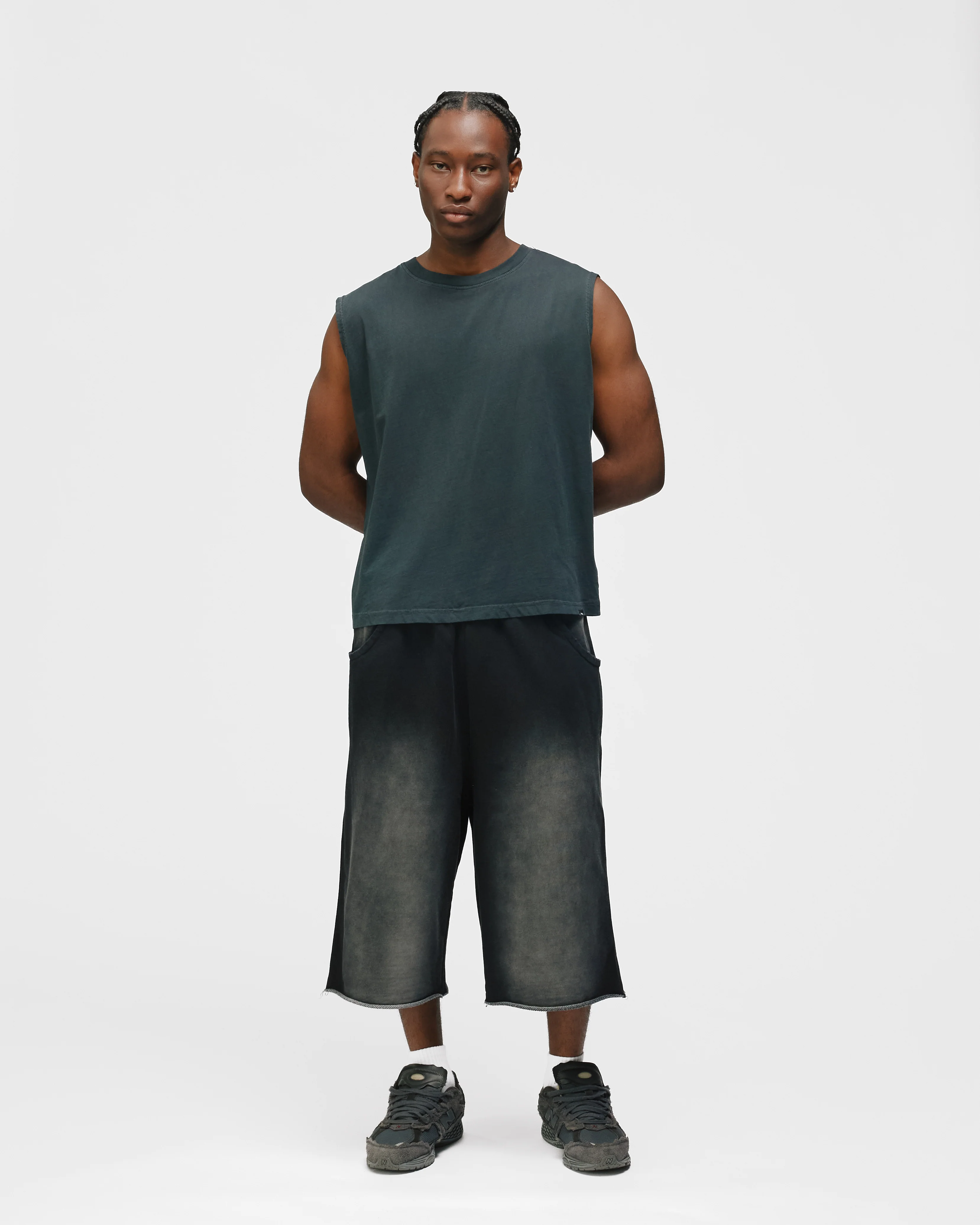 Cropped Tank Top - Washed Black - Image 4