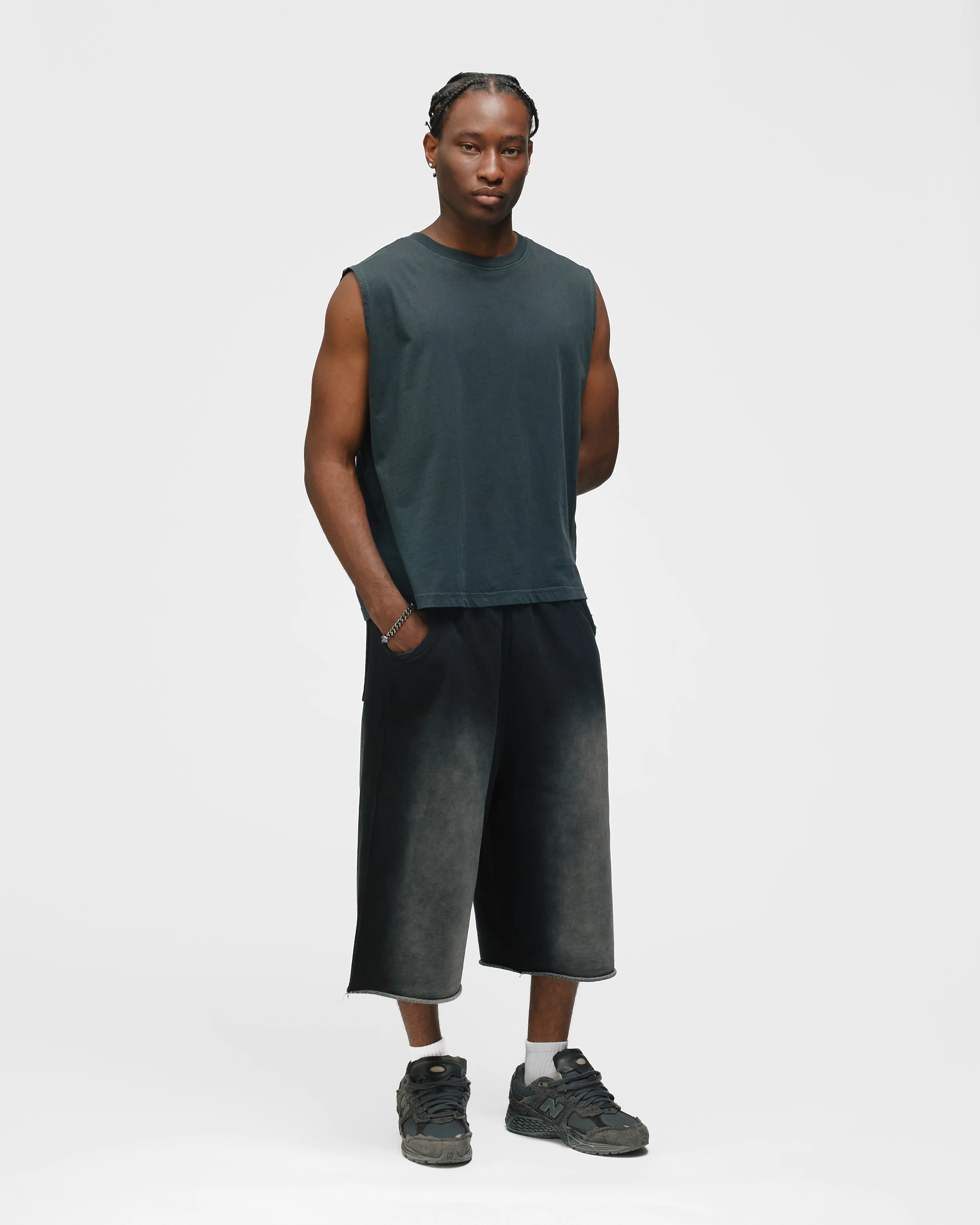 Cropped Tank Top - Washed Black - Image 5