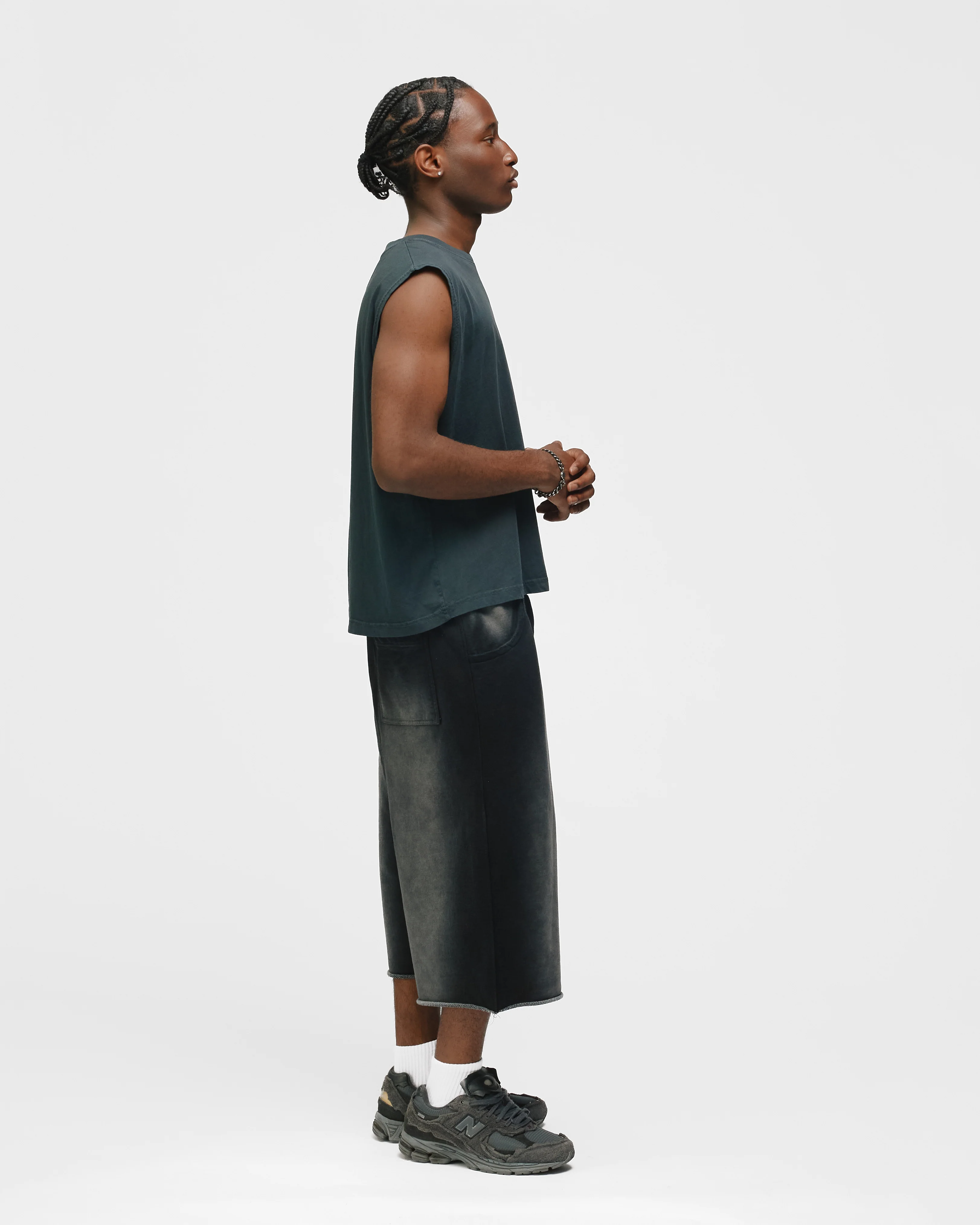 Cropped Tank Top - Washed Black - Image 6
