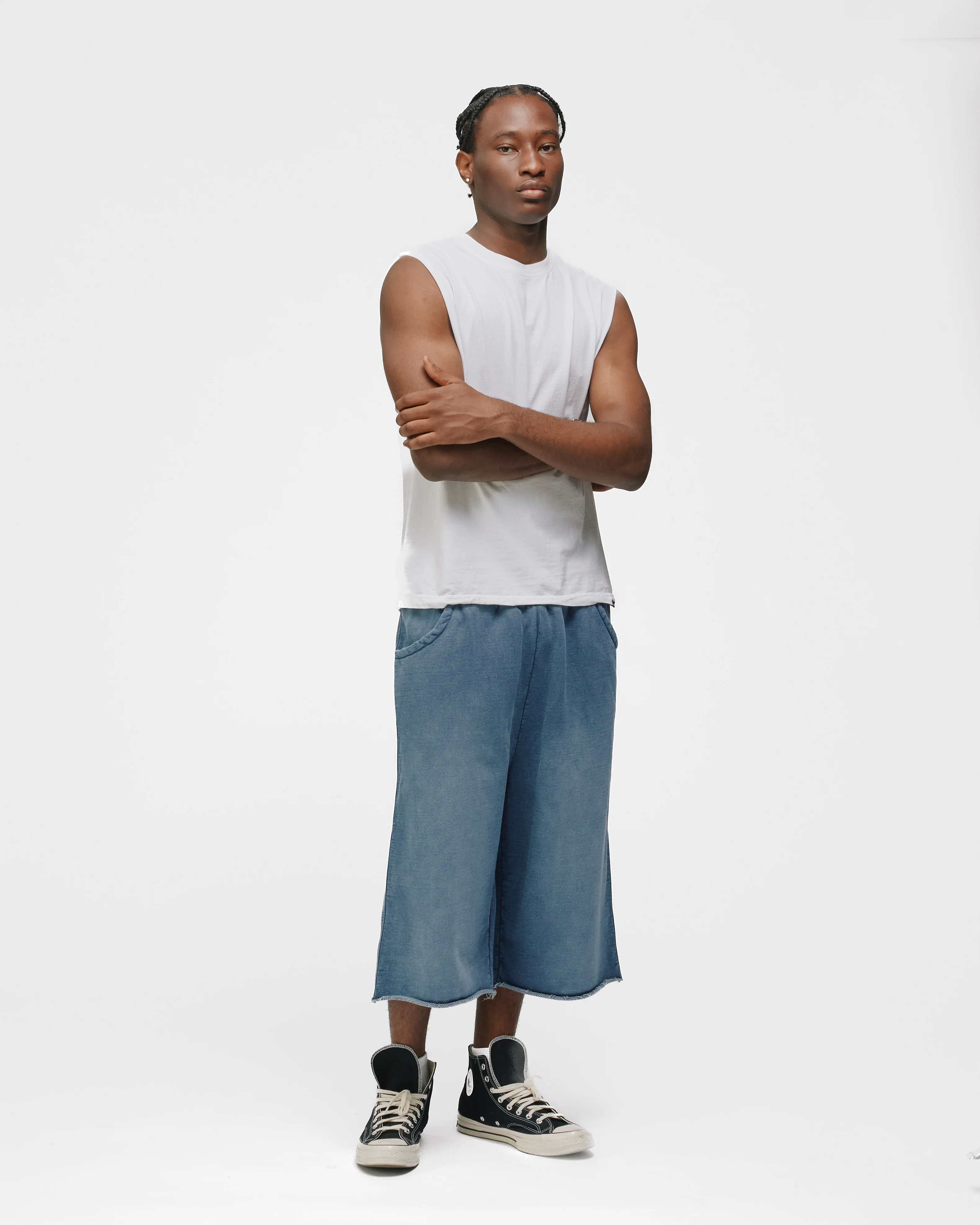 Cropped Tank Top - Washed White - Image 4