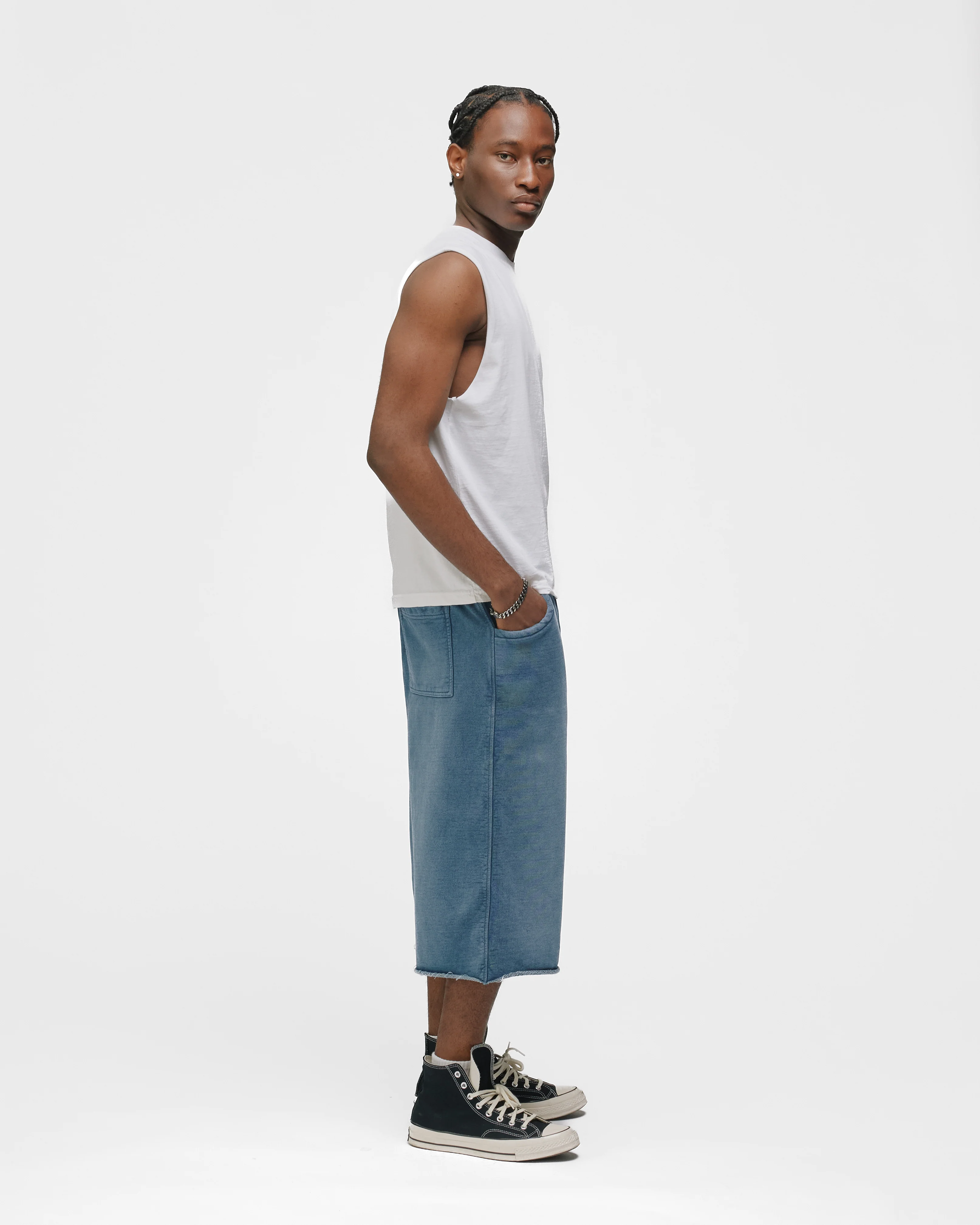 Cropped Tank Top - Washed White - Image 6
