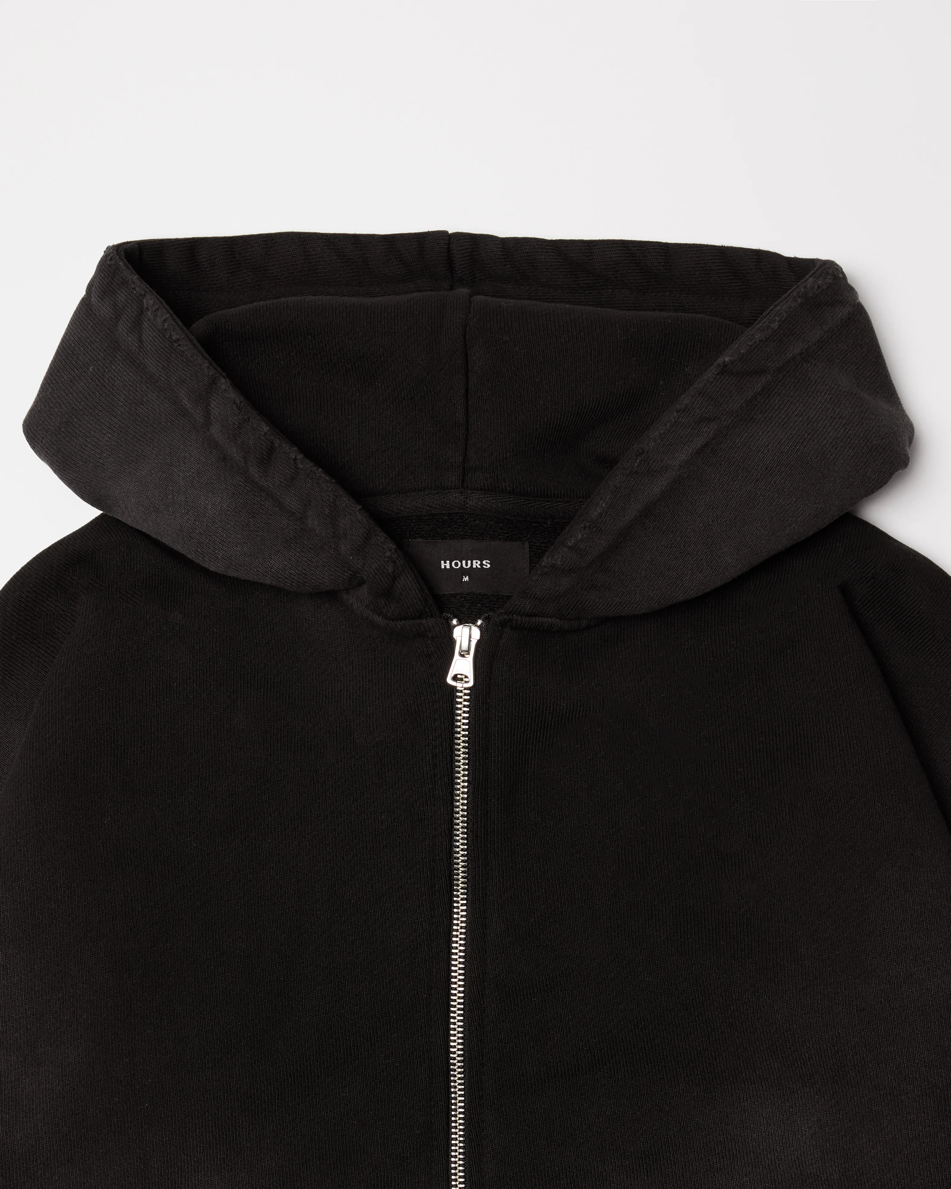 Cropped Zip Hoodie - Sunfaded Black - Image 6