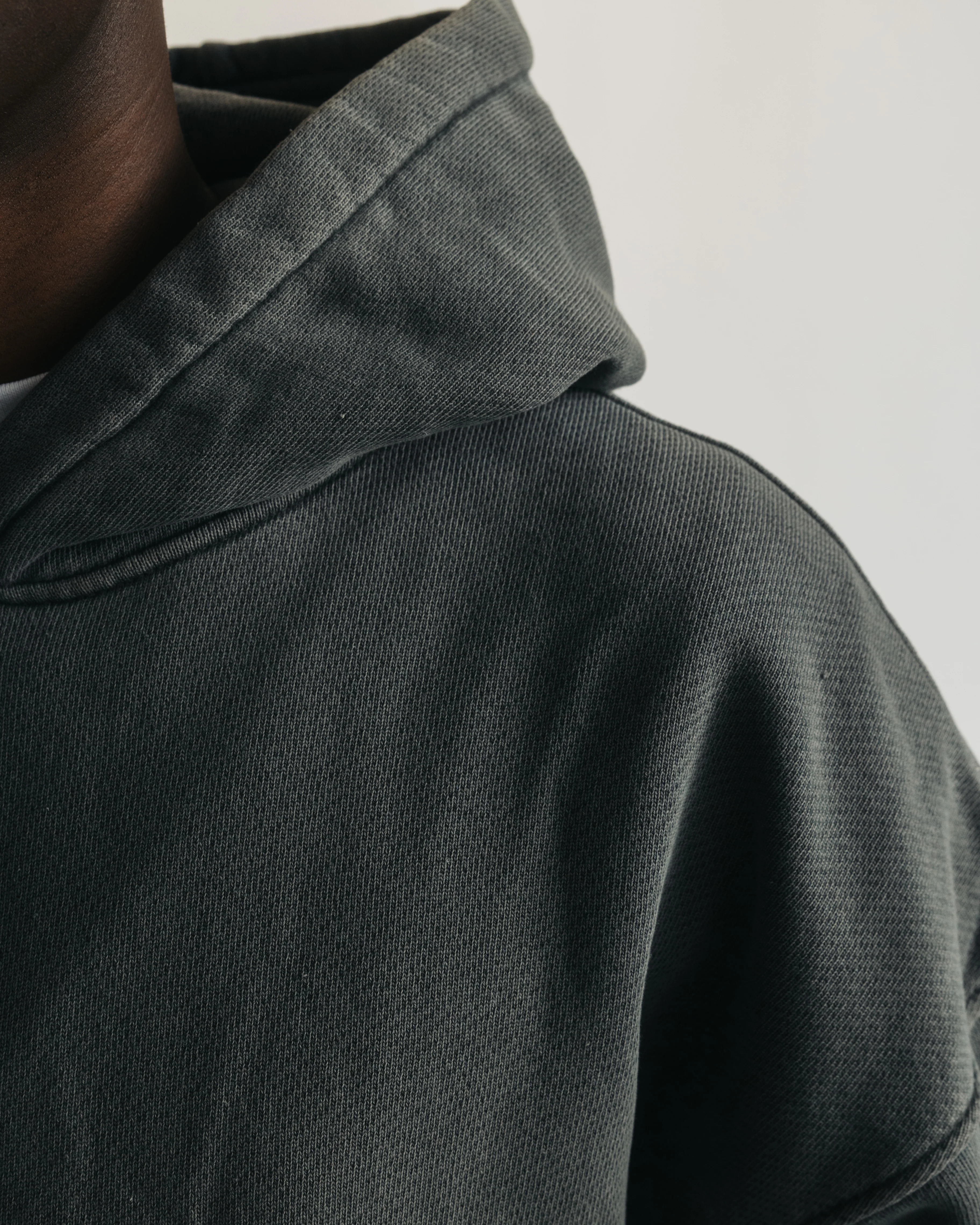 Diagonal Weave Hoodie - Vintage Grey - Image 5