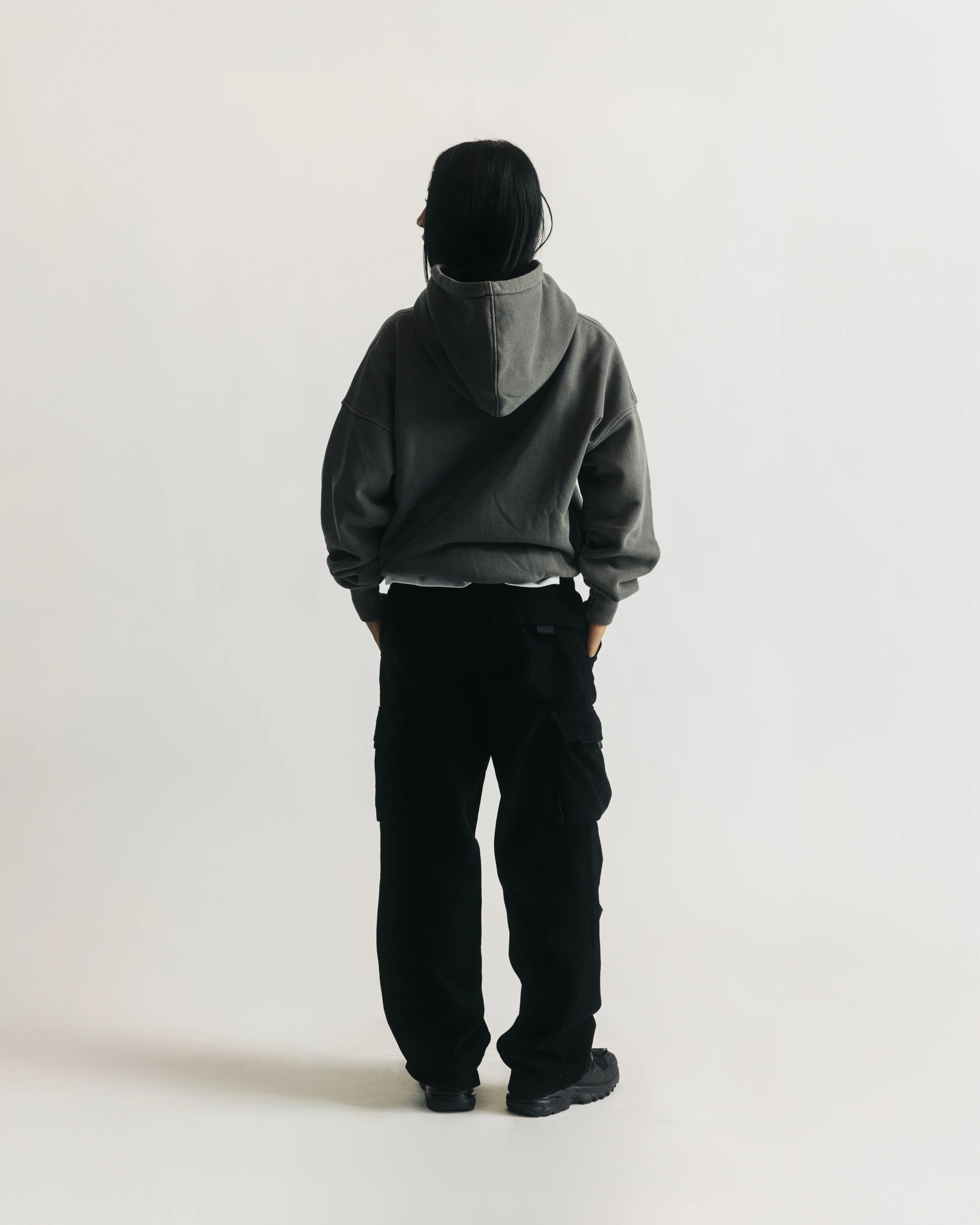 Diagonal Weave Hoodie - Vintage Grey - Image 7
