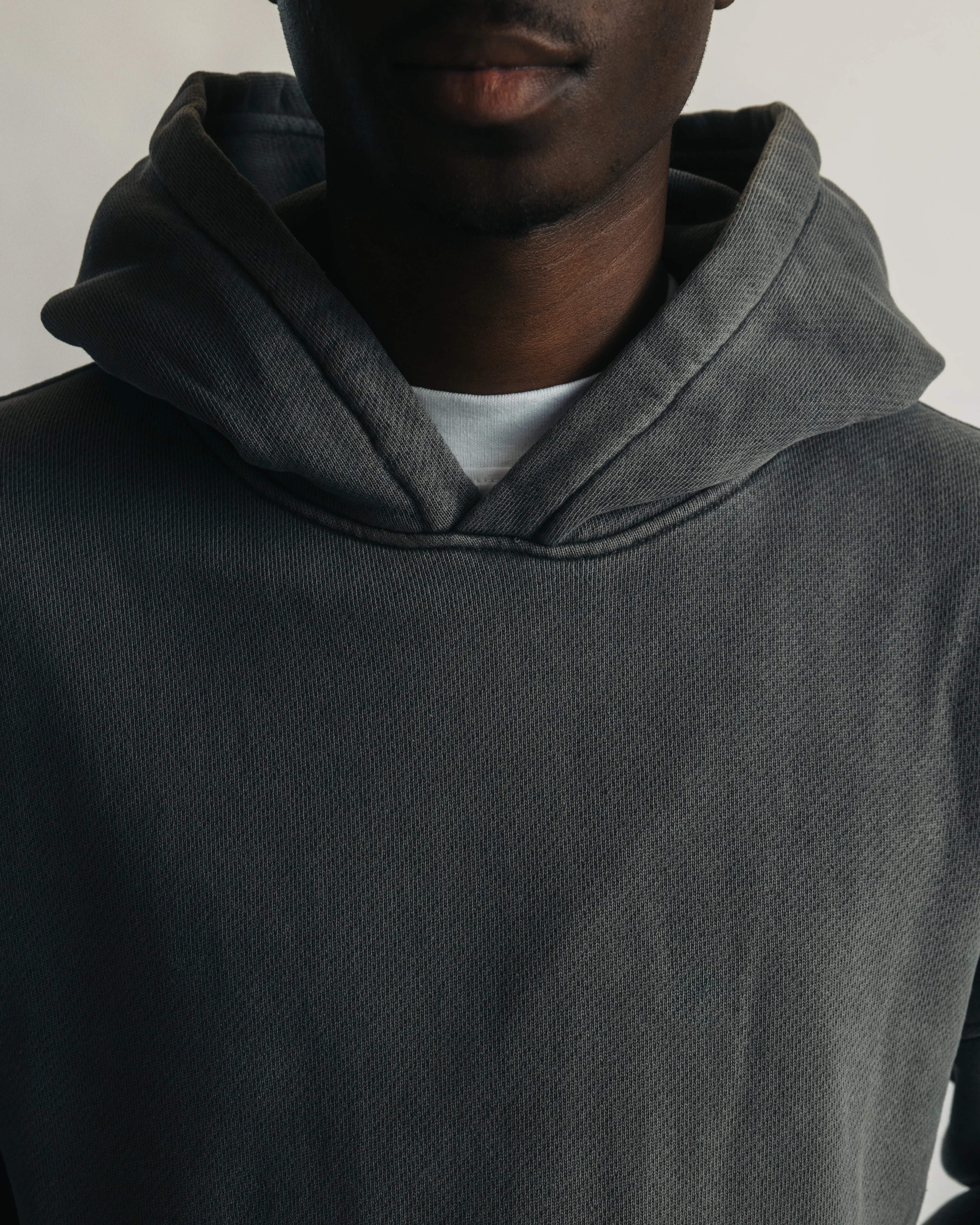 Diagonal Weave Hoodie - Vintage Grey - Image 9