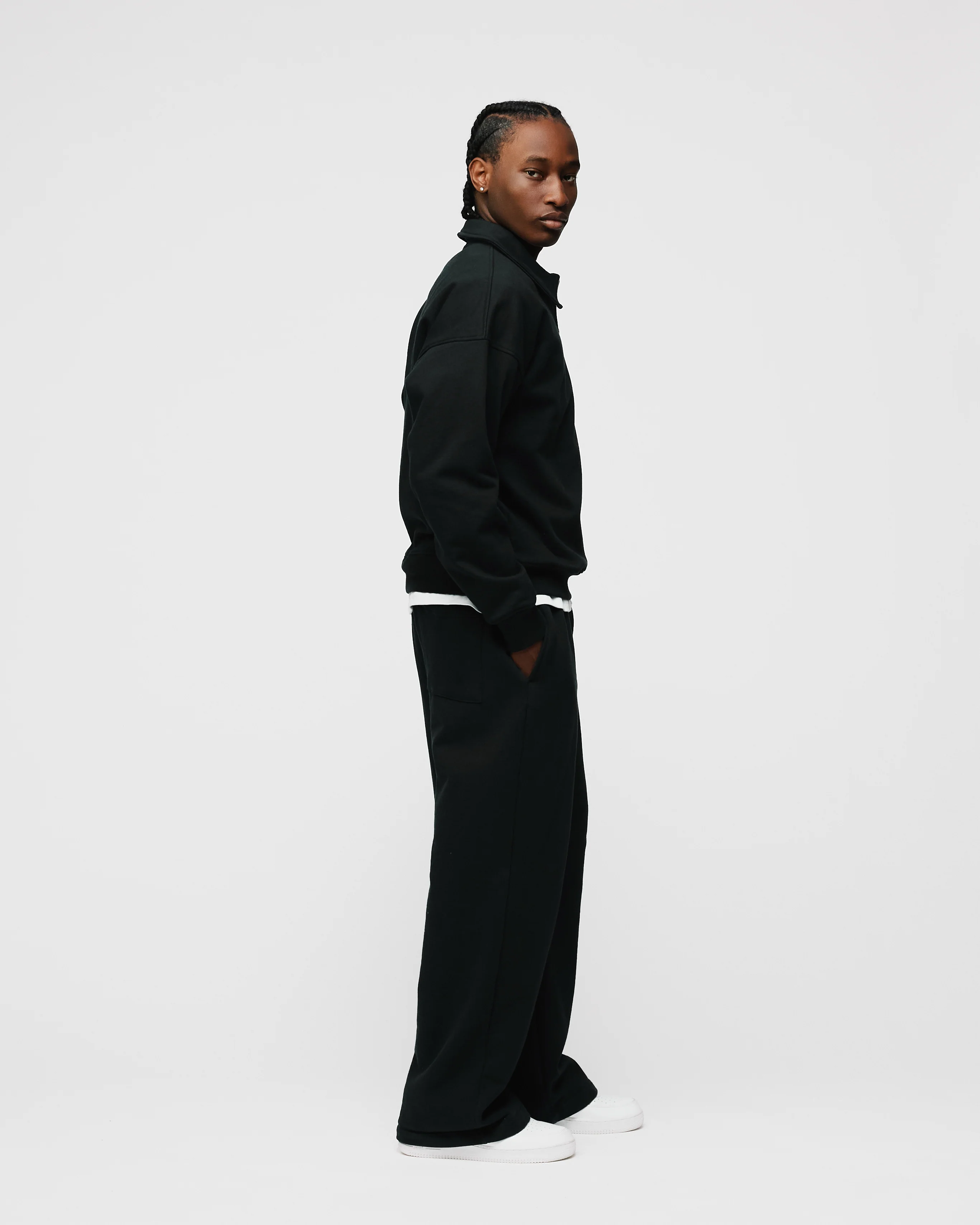 Drop Shoulder 1/4 Zip - Black - Image 6