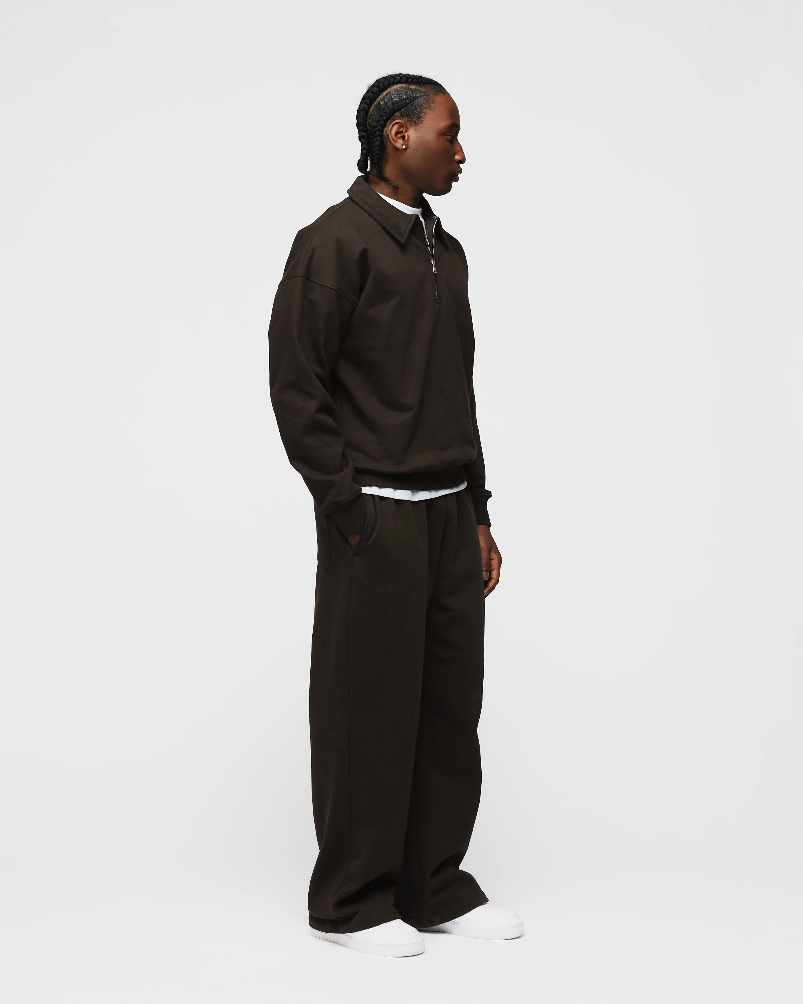 Drop Shoulder 1/4 Zip - Espresso - Image 5