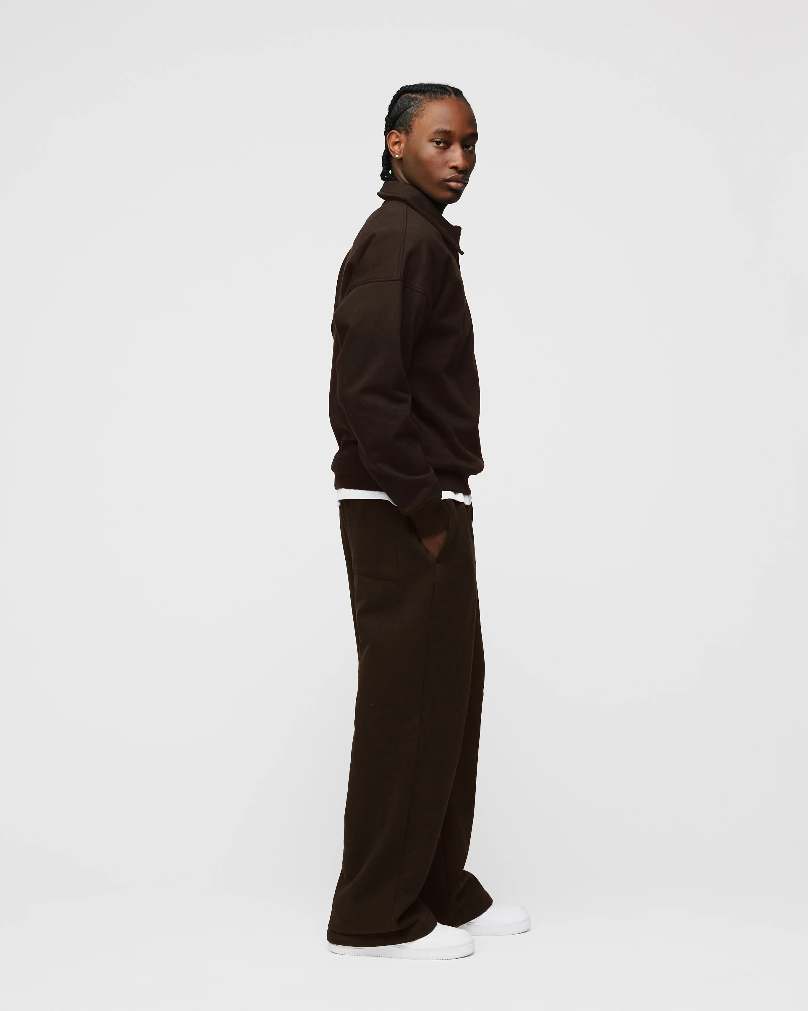 Drop Shoulder 1/4 Zip - Espresso - Image 6