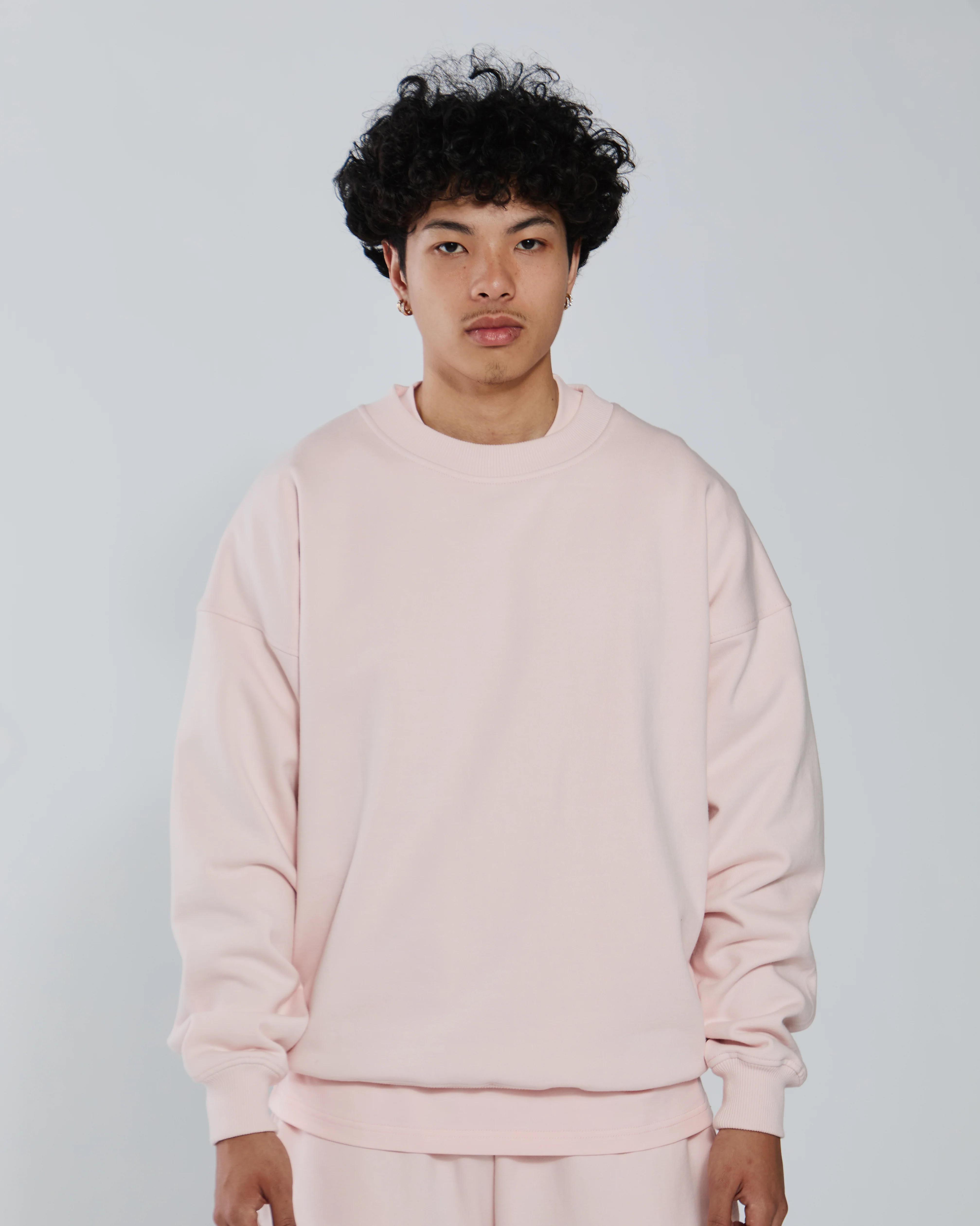 Drop Shoulder Crewneck - Blush - Image 4