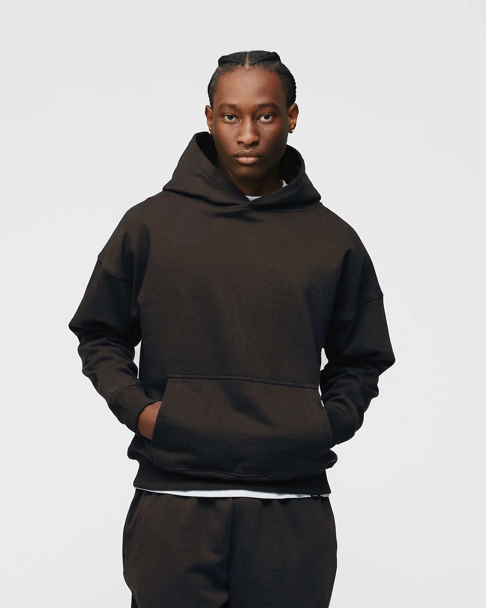 Drop Shoulder Hoodie - Espresso - Image 3