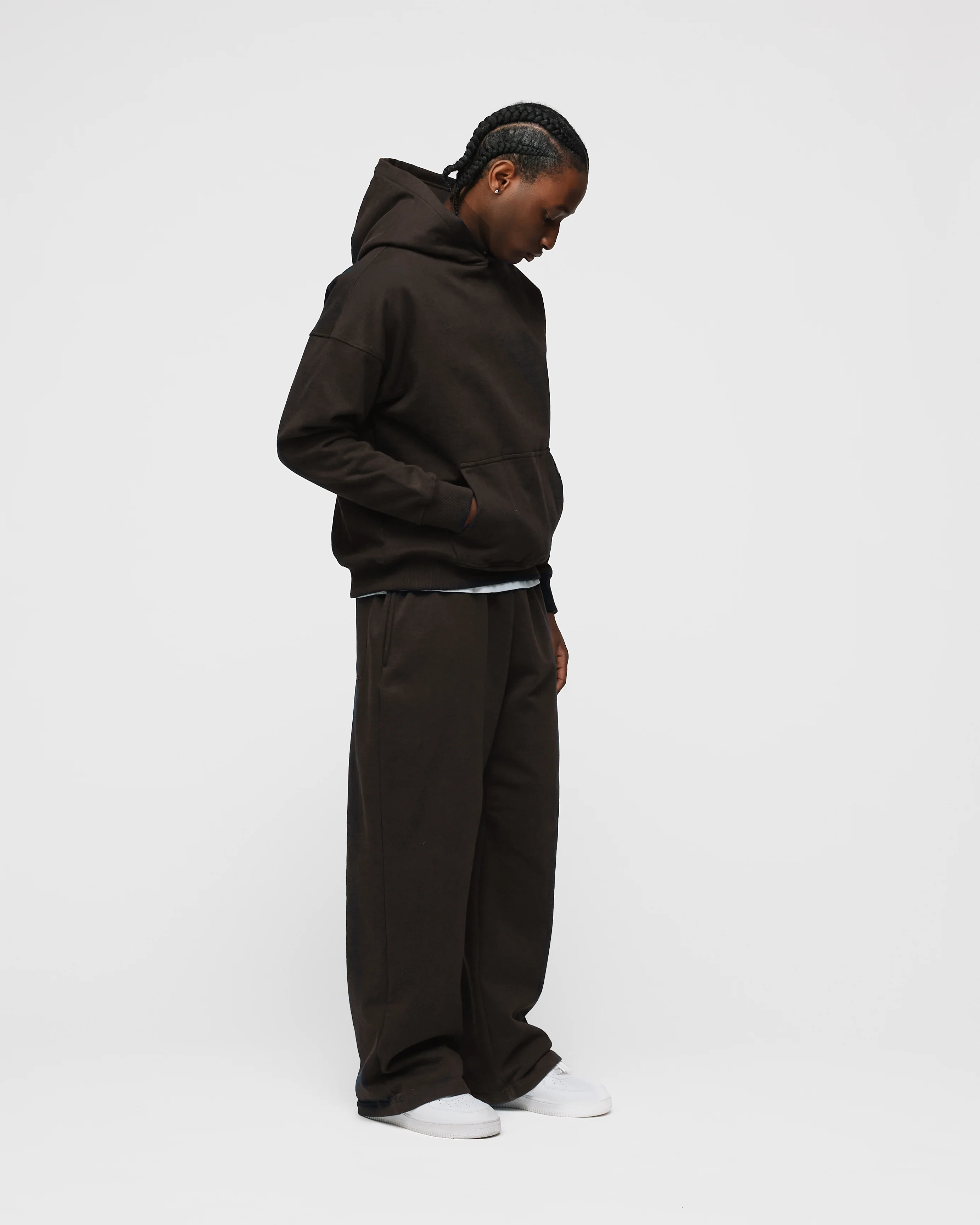 Drop Shoulder Hoodie - Espresso - Image 5